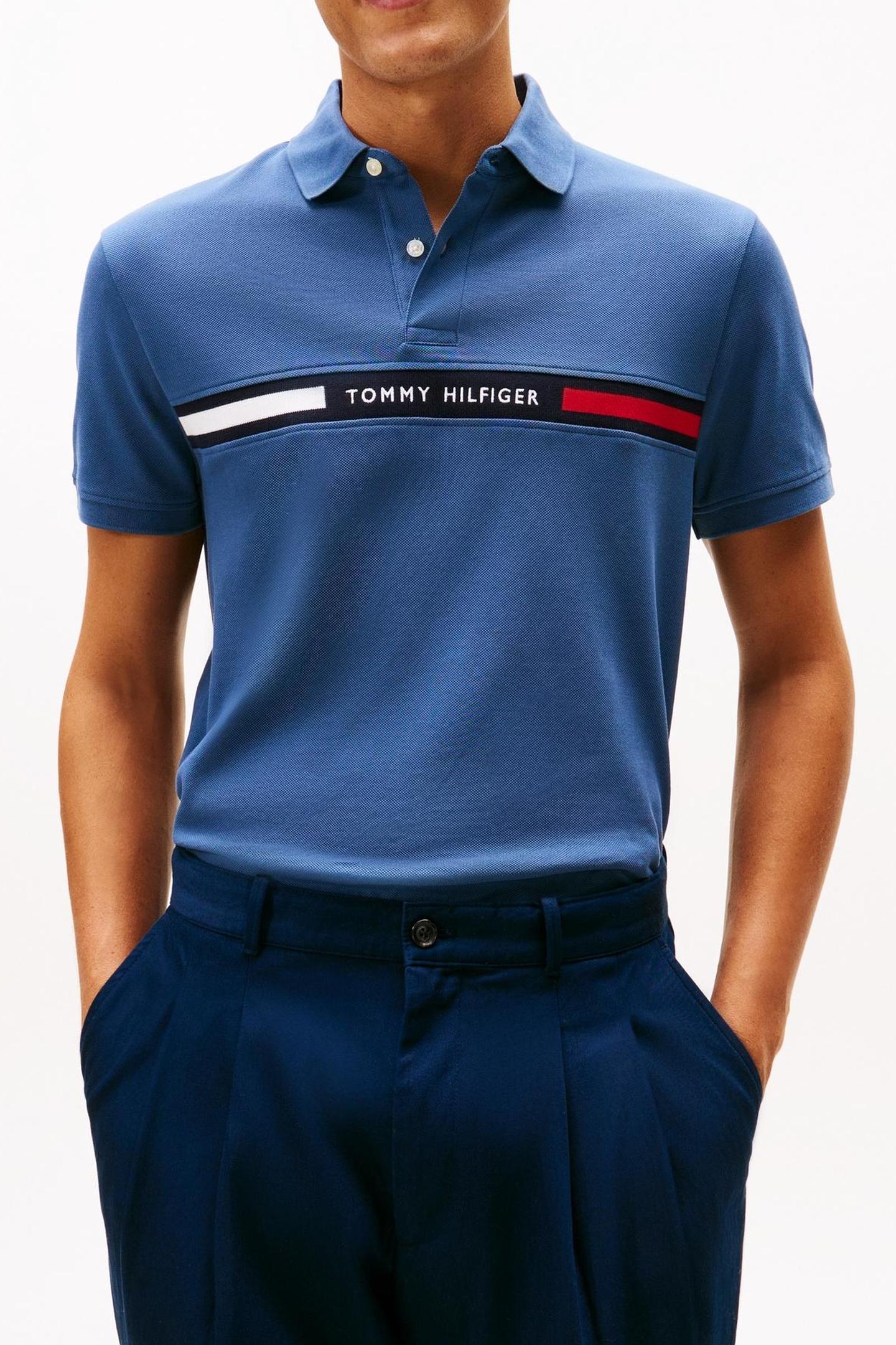 HILFIGER CHEST INSERT POLO AEGEAN SEA 1