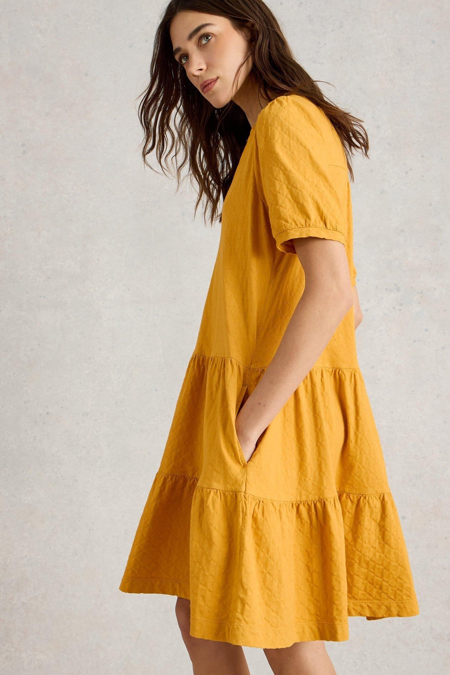 CLARA JERSEY DRESS DARK YELLOW 3