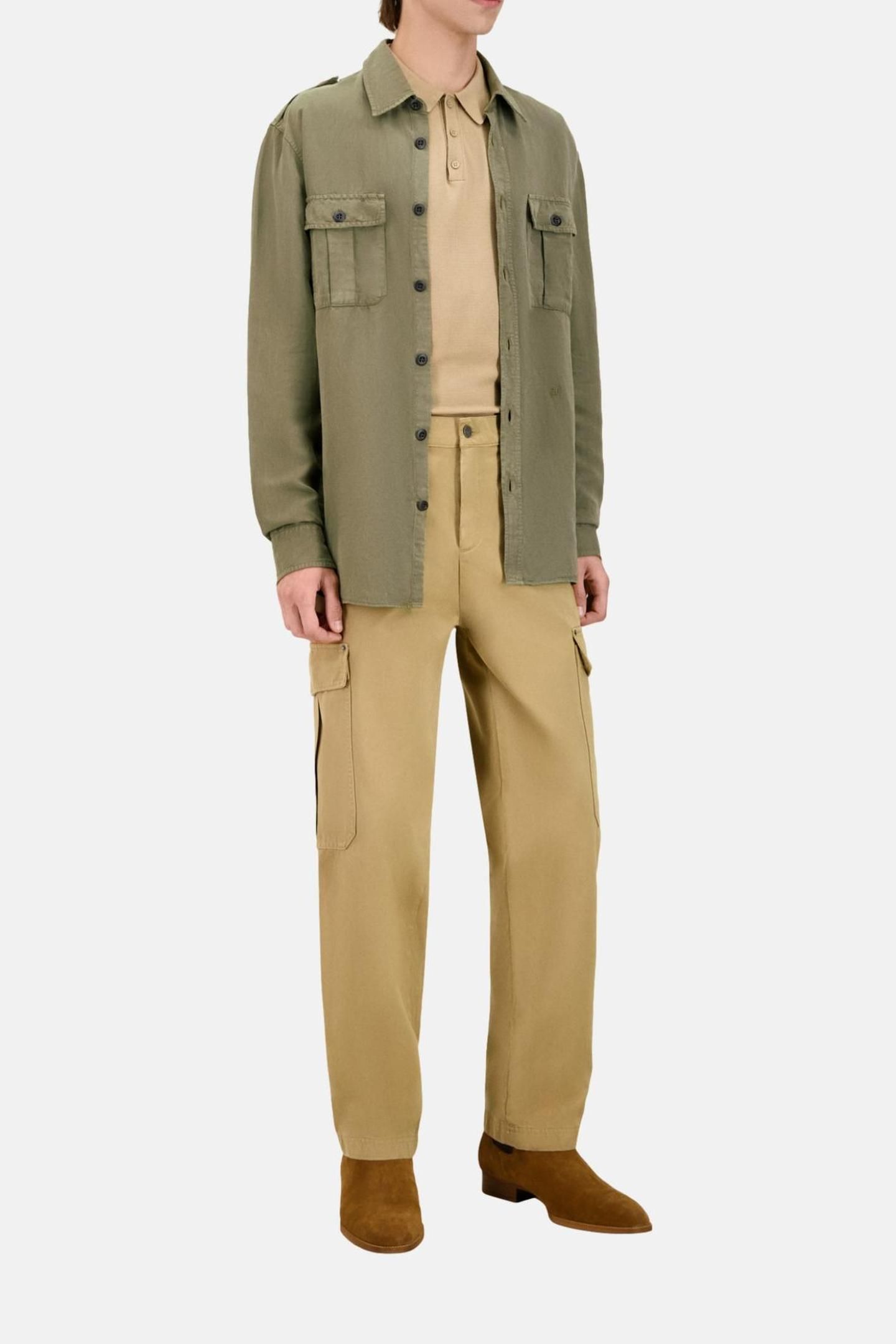 MILITARY SHIRT WITH PATCH POCKETS KAKI 3