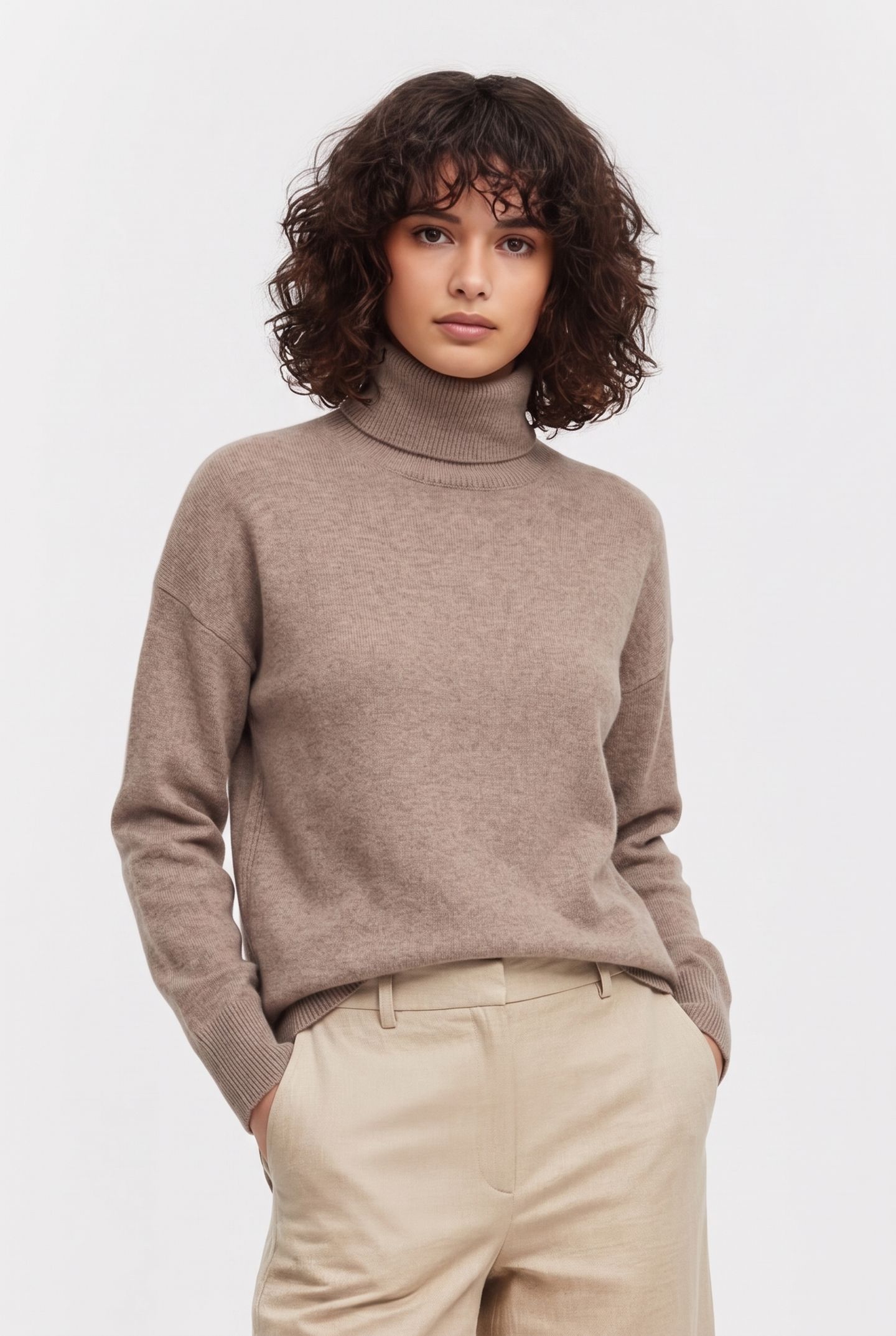 GALA ROLL NECK OAT BROWN 1