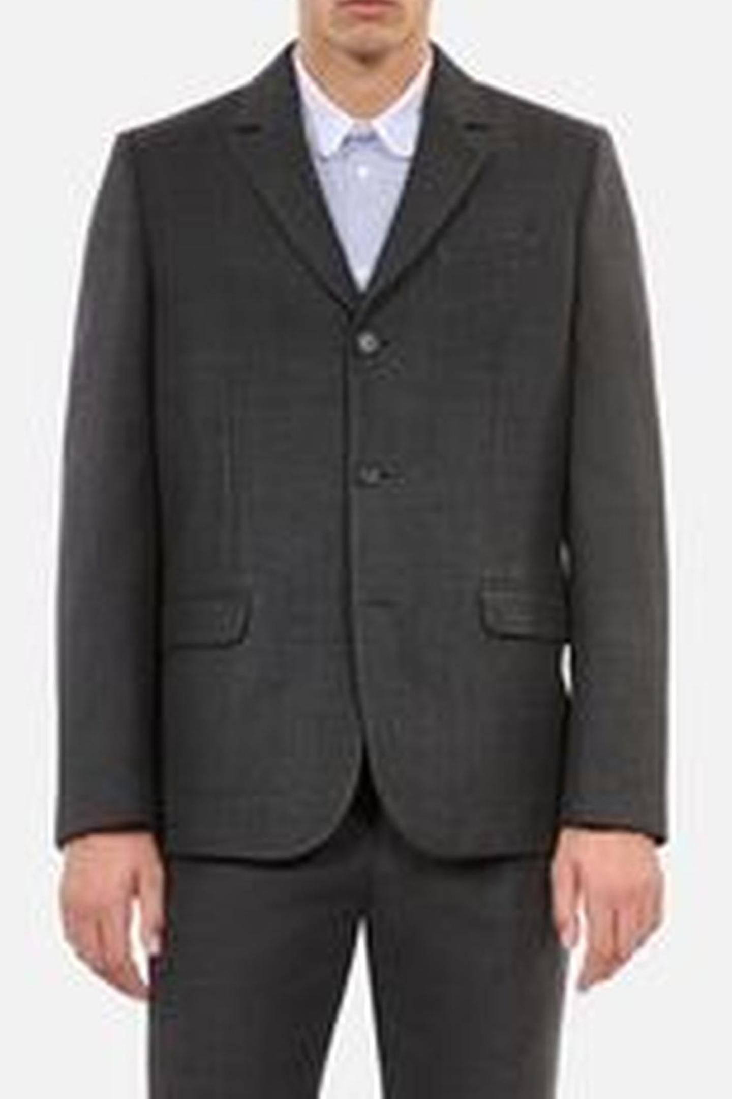 3-BUTTON SUIT JACKET BLACK GREY 1