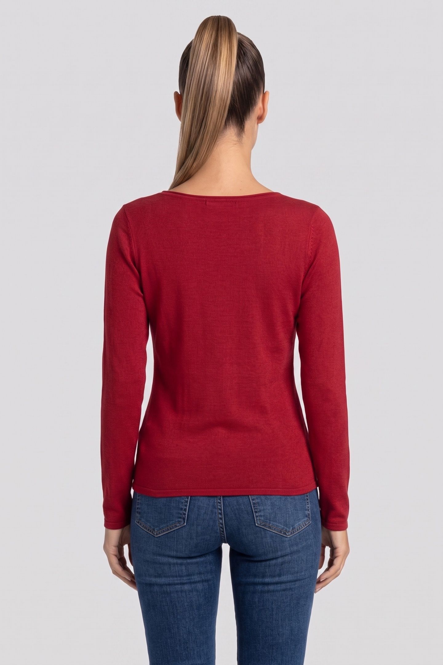 GUESS ECO LS TRIANGLE LOGO ELI SIREN RED 2