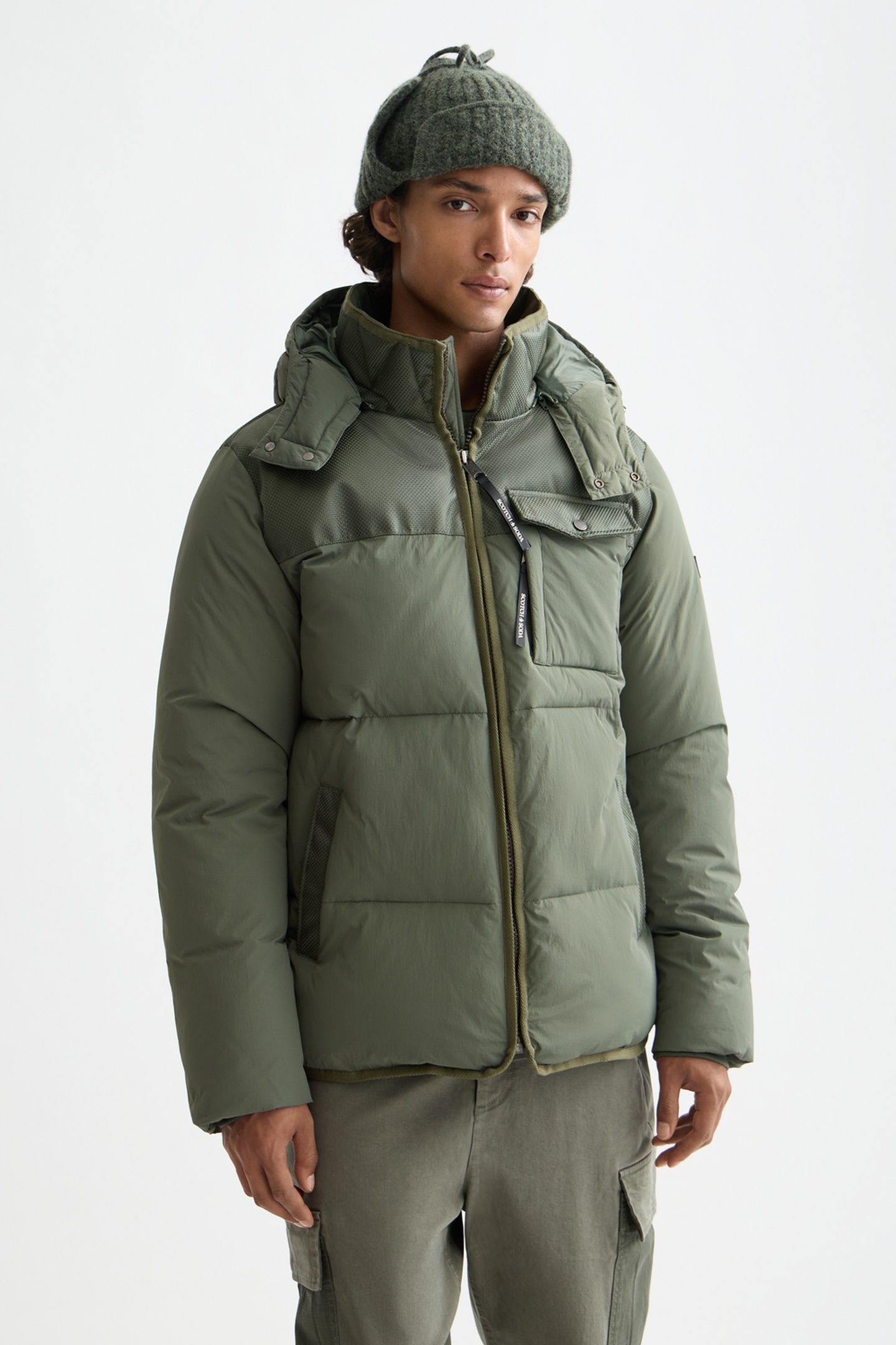 HOODED PUFFER JACKET THYME 1