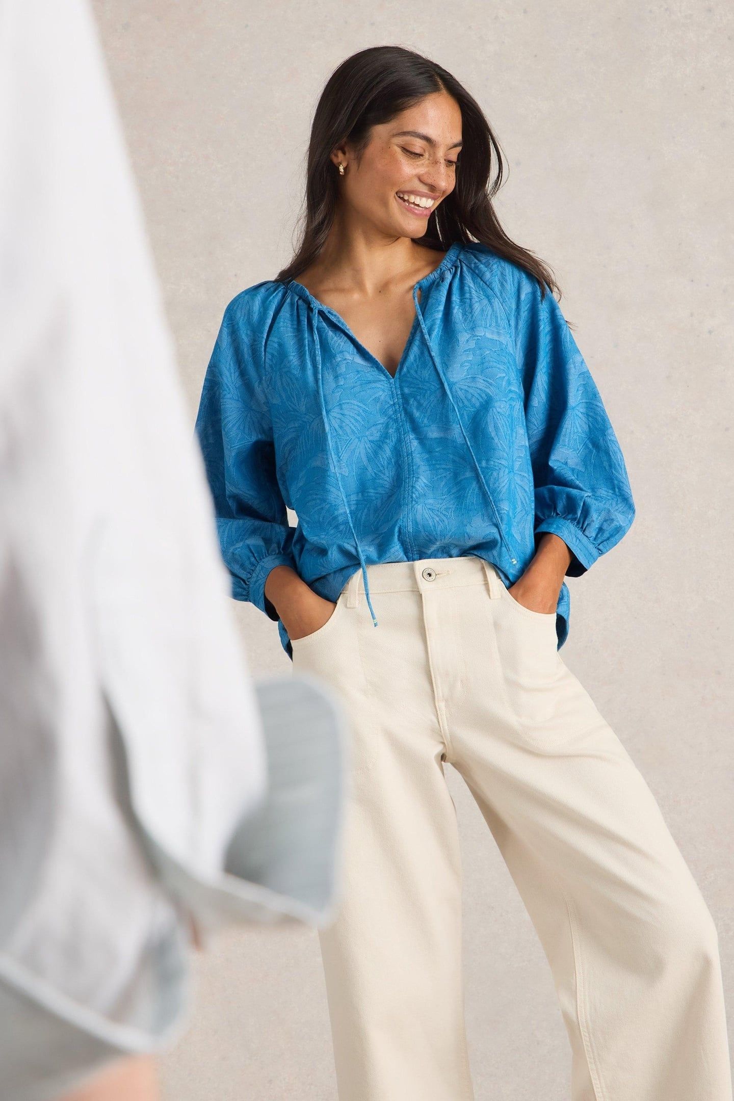 MARLEY JACQUARD TOP CHAMBRAY BLUE 7