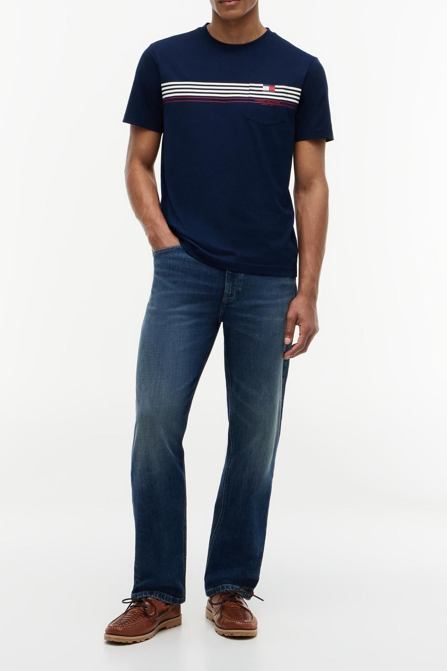 RWB PLACED STRIPE REGULAR FIT CARBON NAVY 3