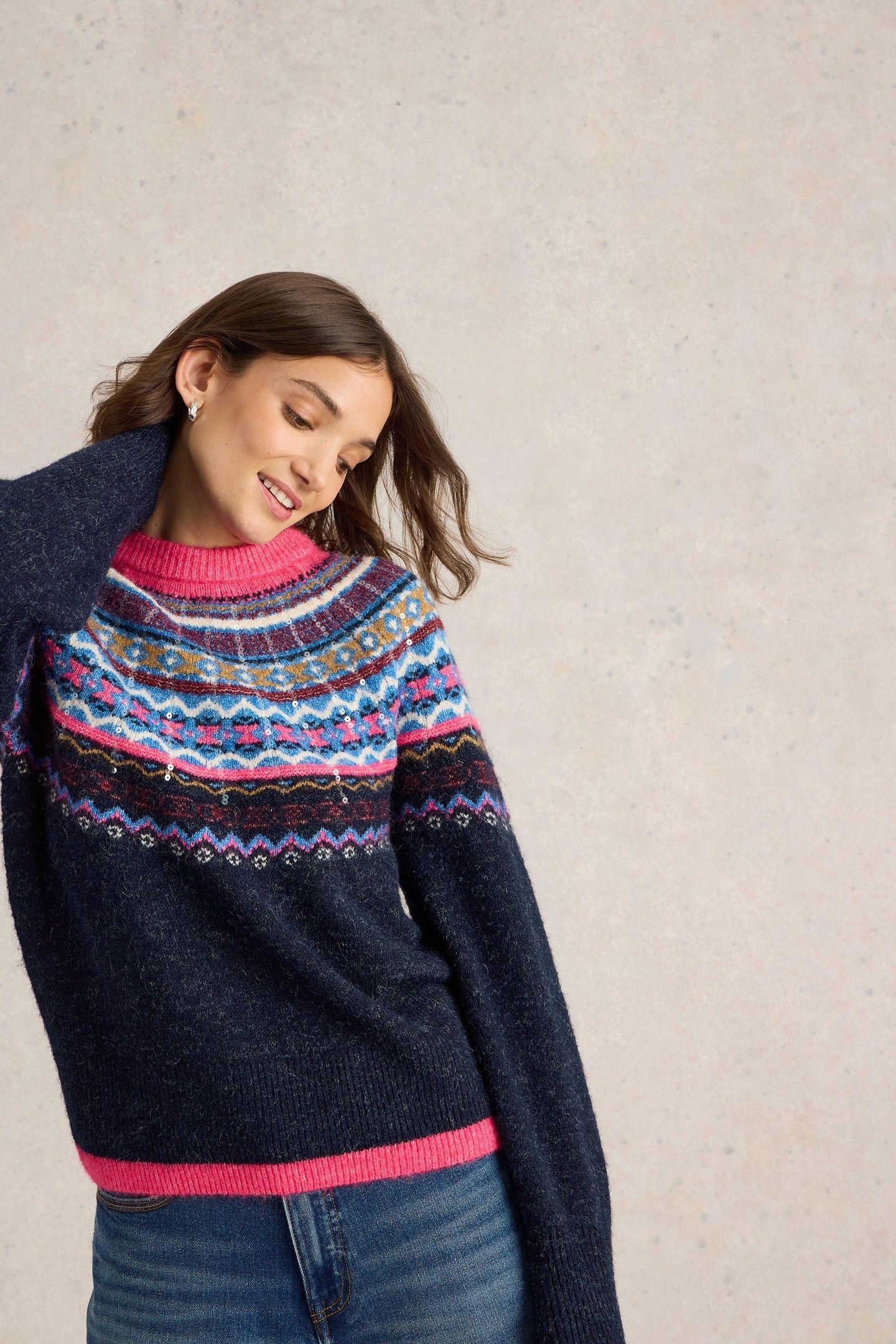 FROSTED FAIRISLE JUMPER NAVY MULTI 2