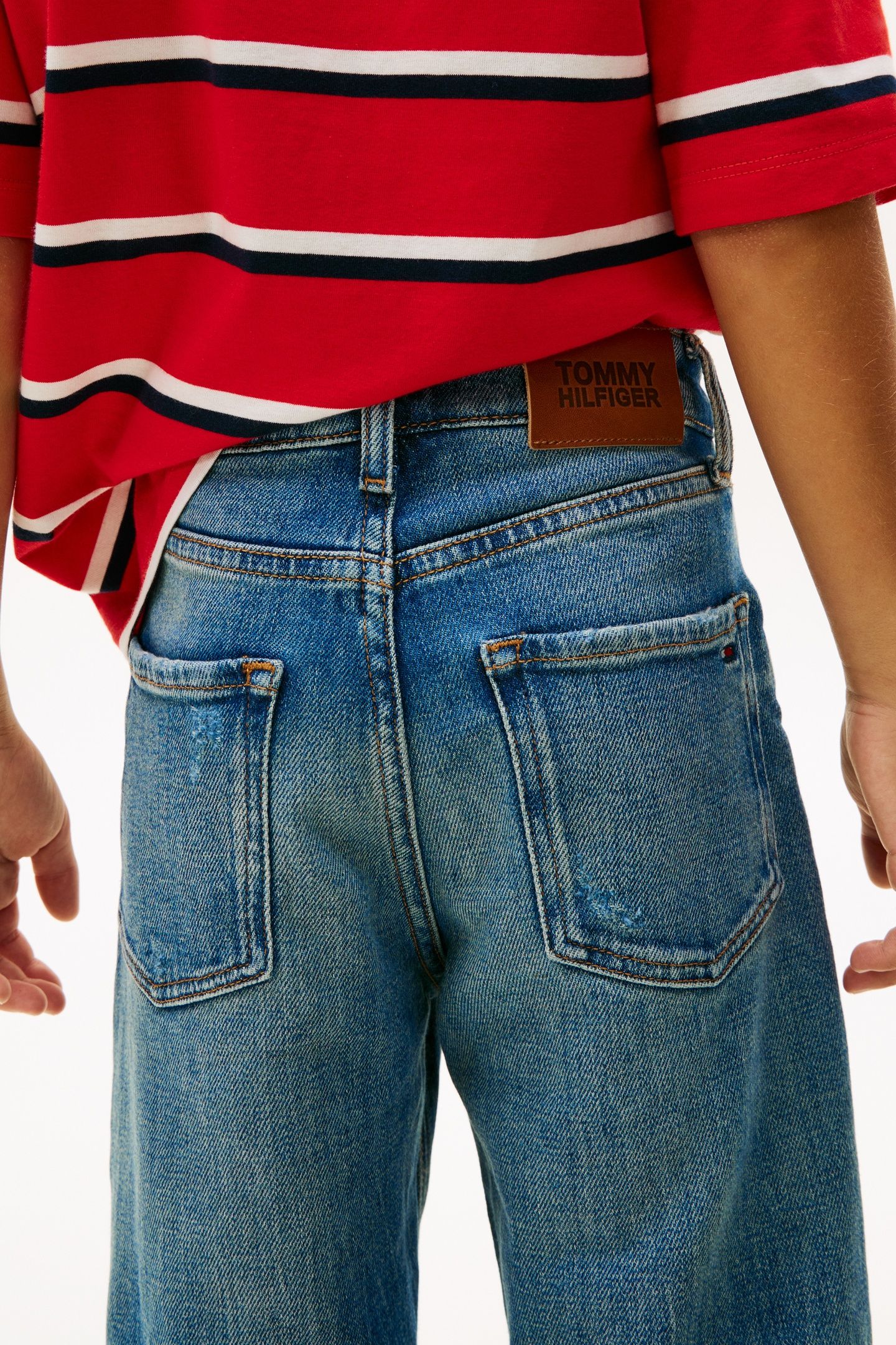 BOYS BAGGY MID BLUE DESTRUCTIONS 5