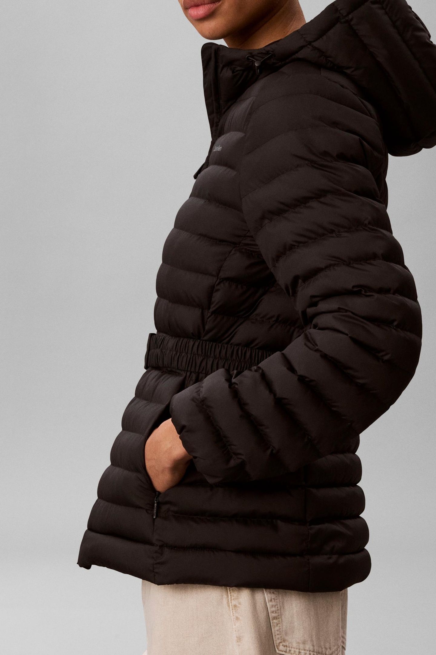 ULTRA-LIGHTWEIGHT BELTED PUFFER JACKET BLACK 3