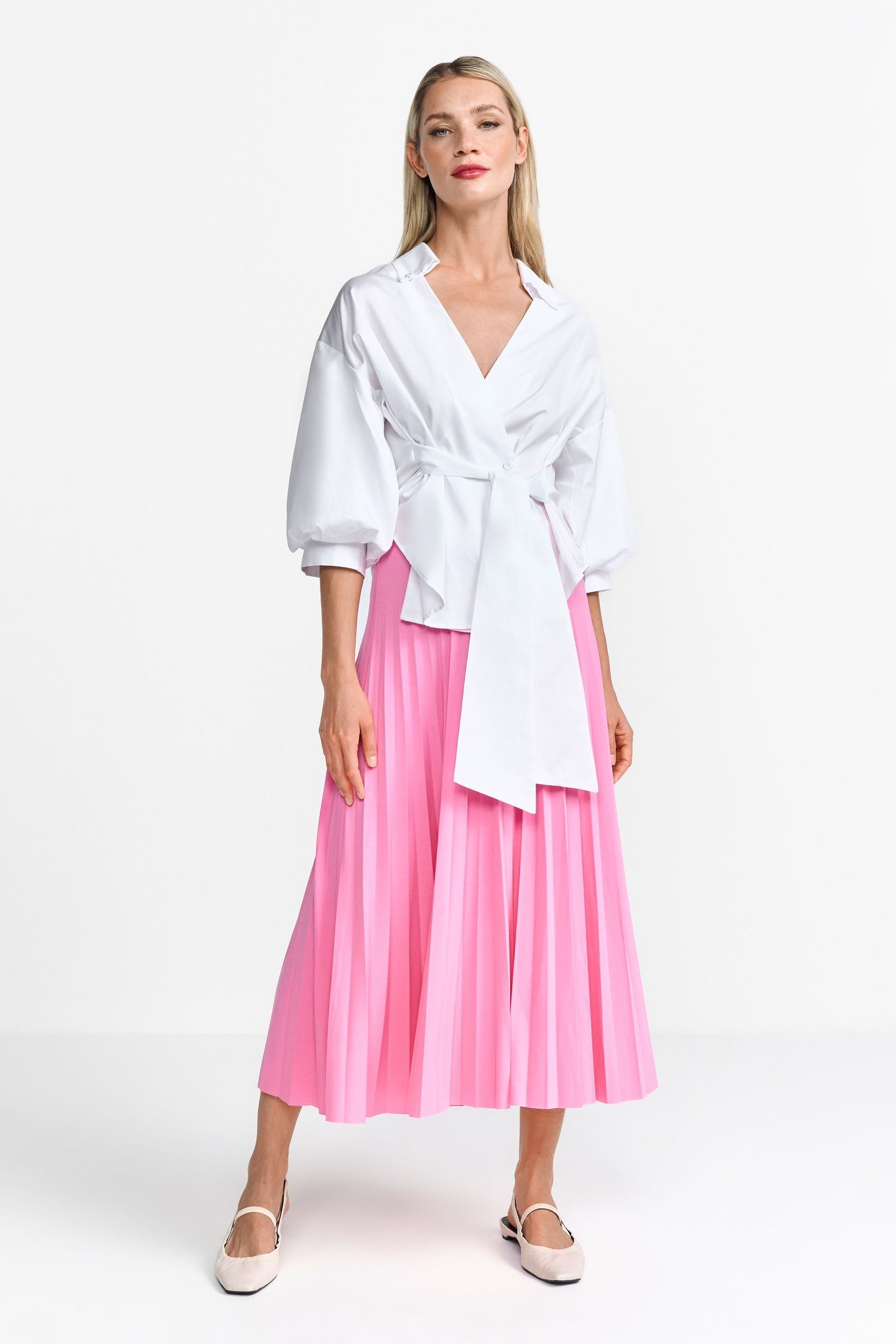 PLISSEE SKIRT RECYCLED BUBBLEGUM PINK 3