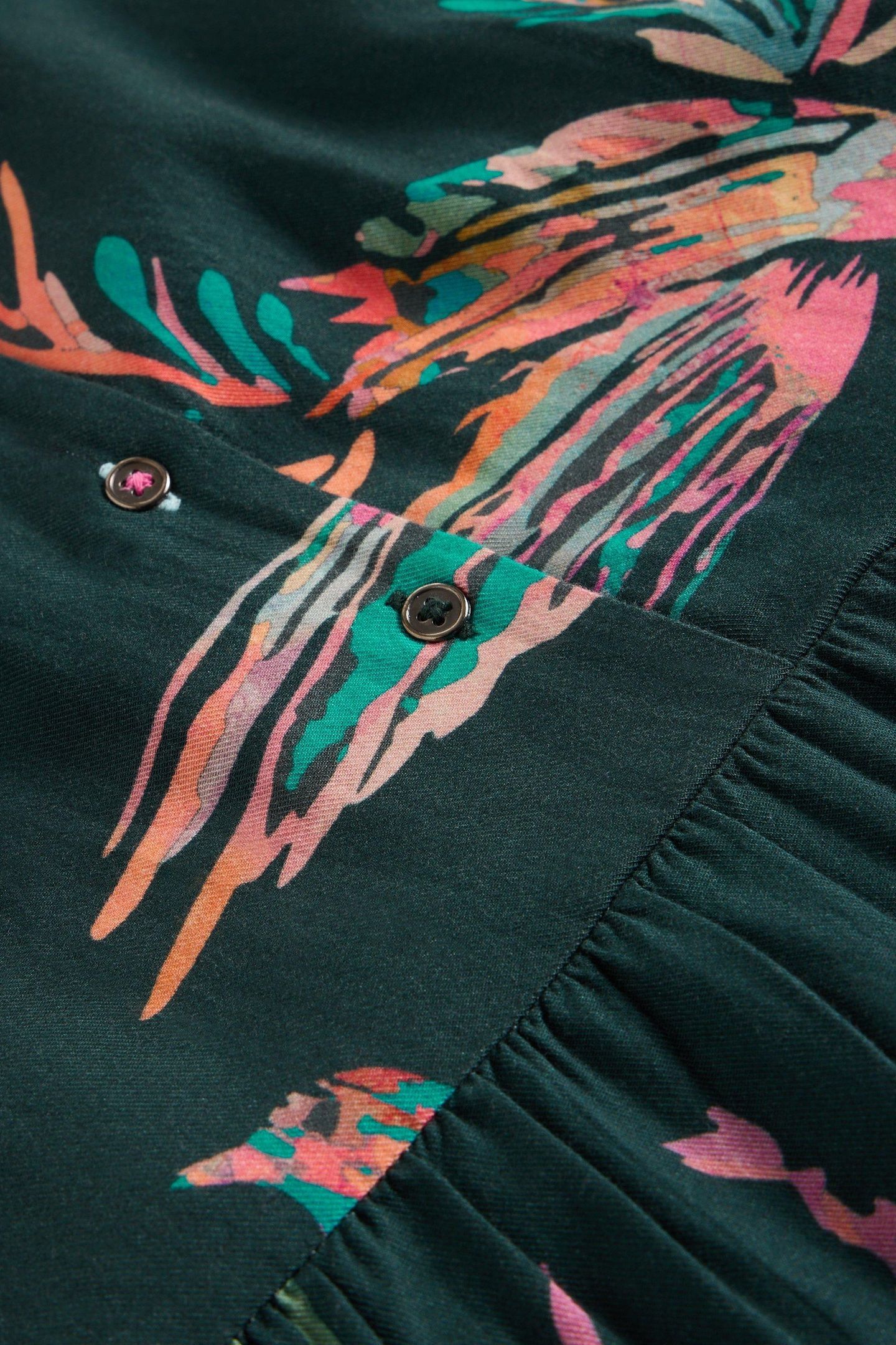 BEATRICE SHIRT DRESS GREEN PRINT 4