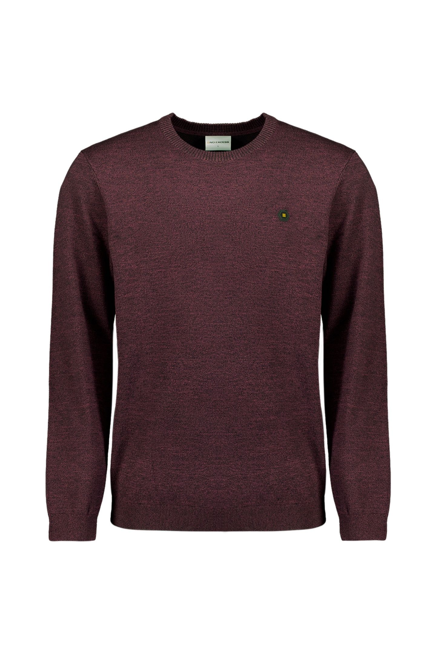 PULLOVER CREWNECK 2 COLOURED MELANGE DARK WINE 5