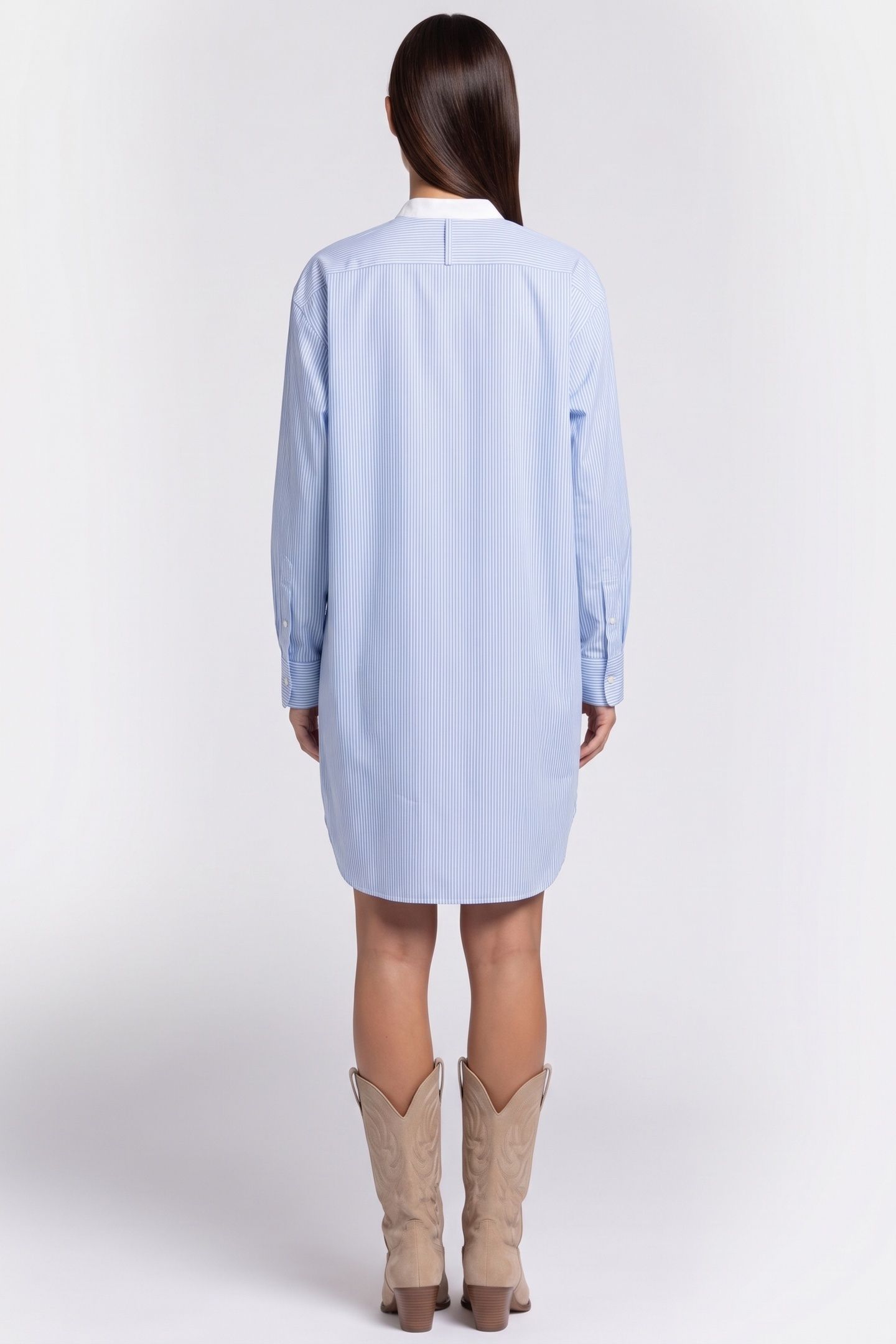 GENEVA TUX SHIRT DRESS BLUE 2
