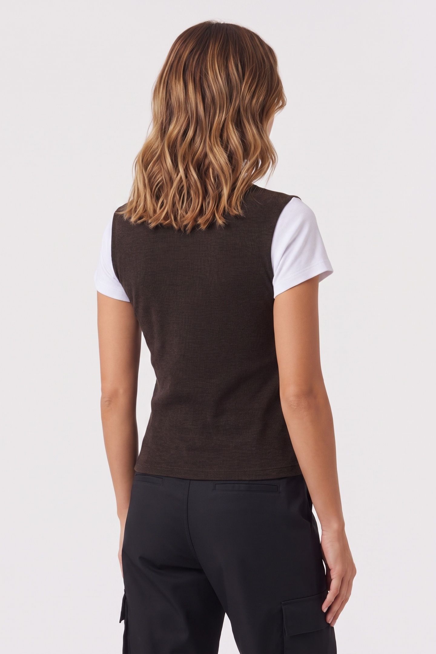 SHORT-SLEEVED T-SHIRT W FRONT PRINT BROWN / BLACK 2