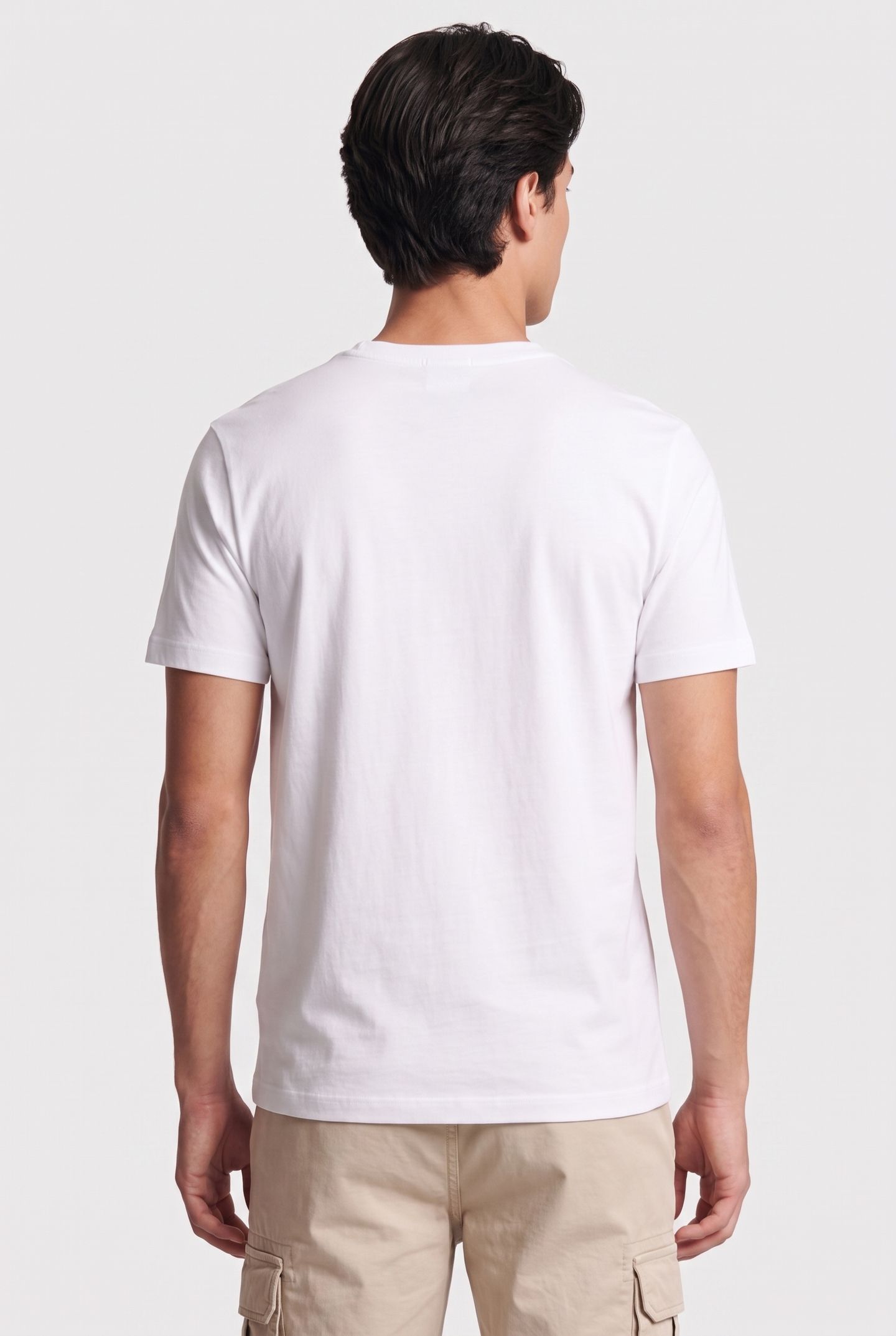 SS 30S CLASSIC MICRO MONOGRAM TEE BRIGHT WHITE/DARK SLATE 5