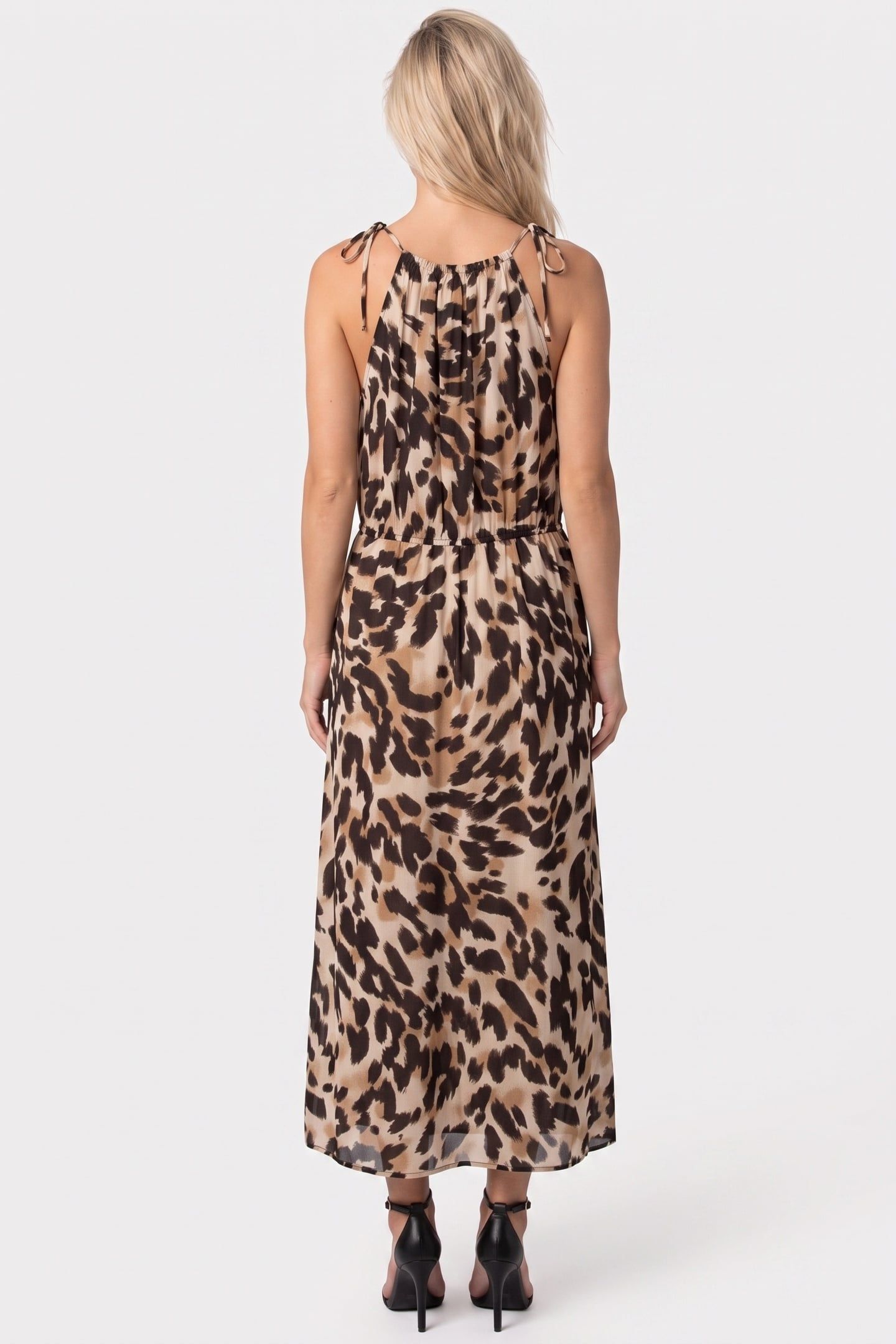 GERRI AOP DRESS BROWN 2