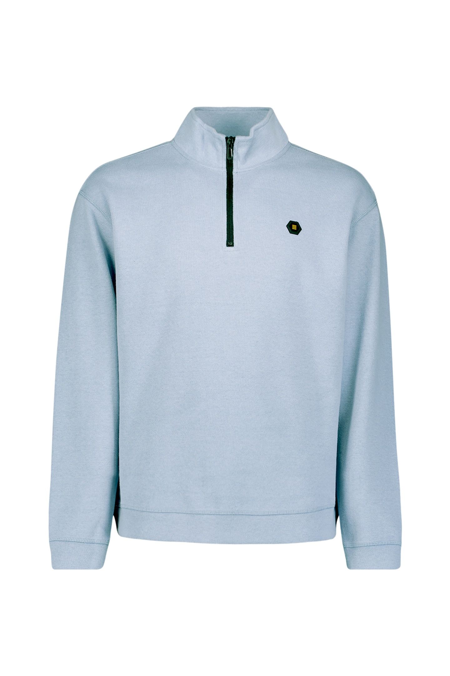 SWEATER HALF ZIP SOFT RIB RELAXED FIT DUSTY BLUE 4