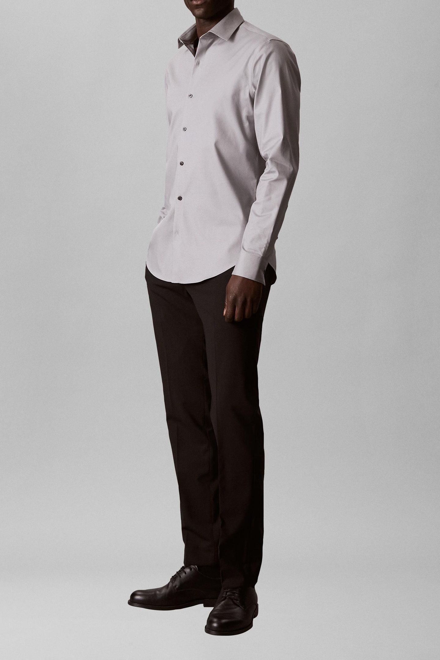 SLIM ESSENTIAL TWILL STRAIGHT SHIRT PURE GRAY 3