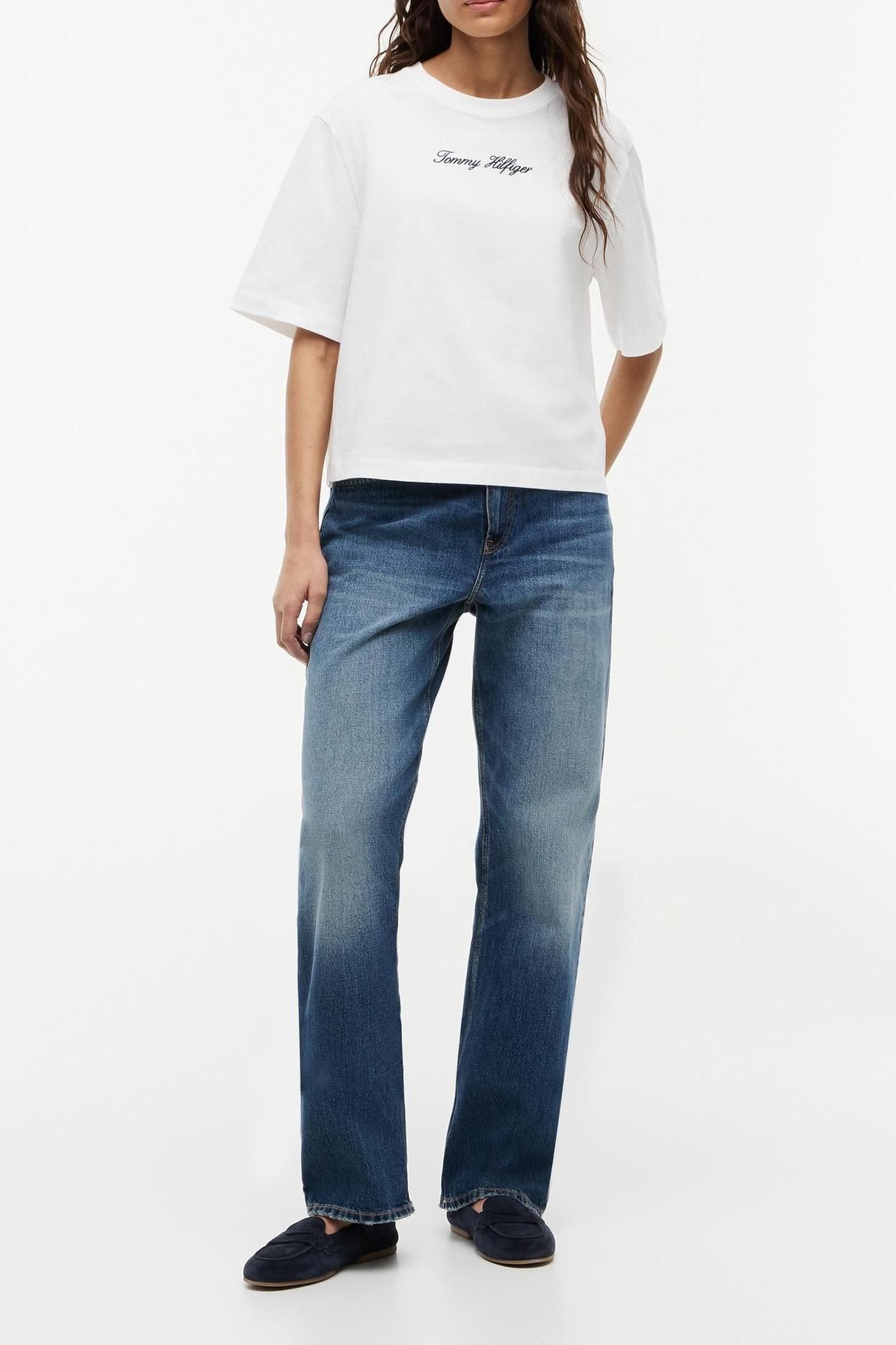 LOGO EMBROIDERY RELAXED CREW NECK T-SHIRT ECRU 3