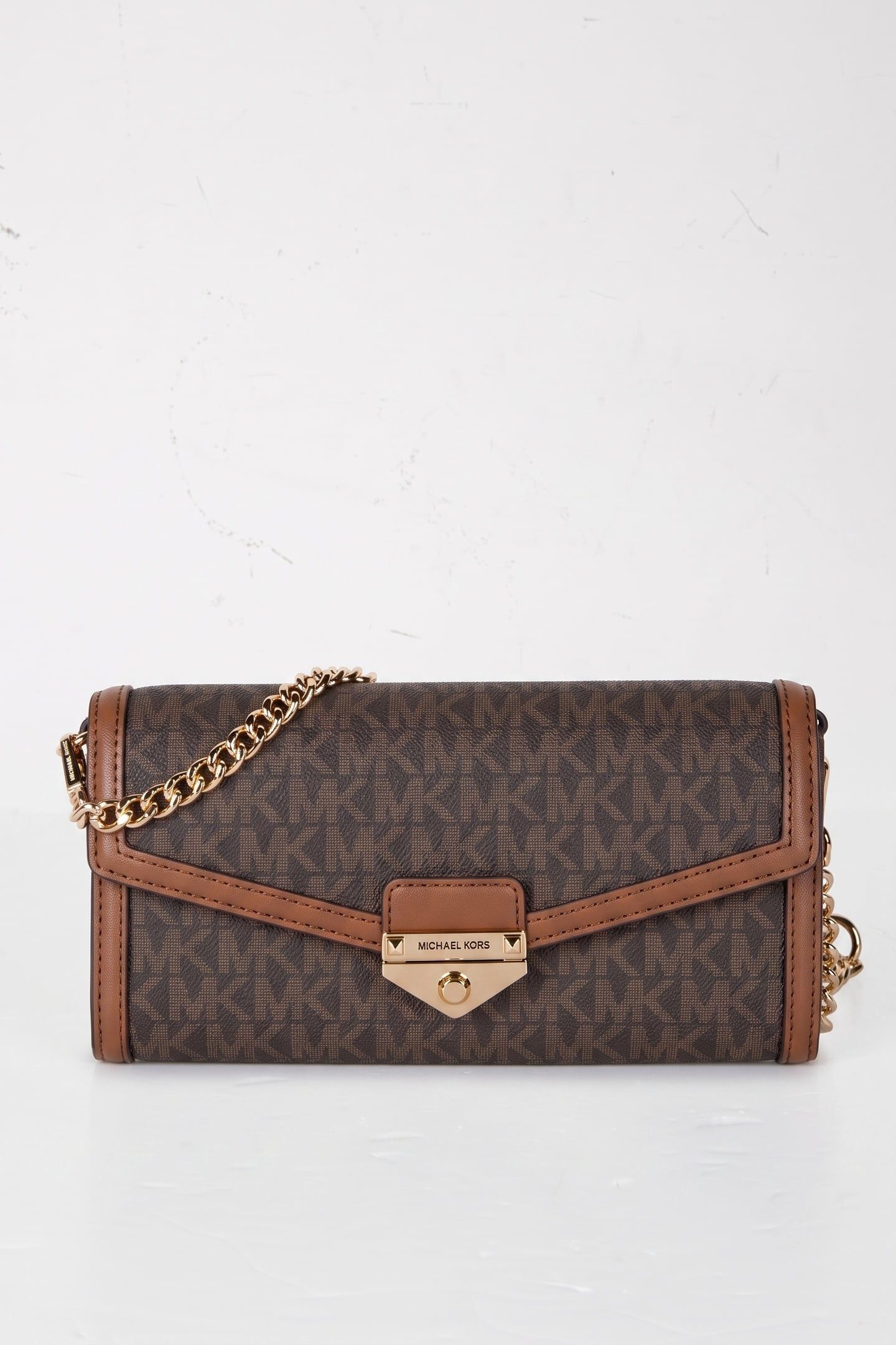 LARGE WALLET ON A CHAIN CROSSBODY BROWN 1