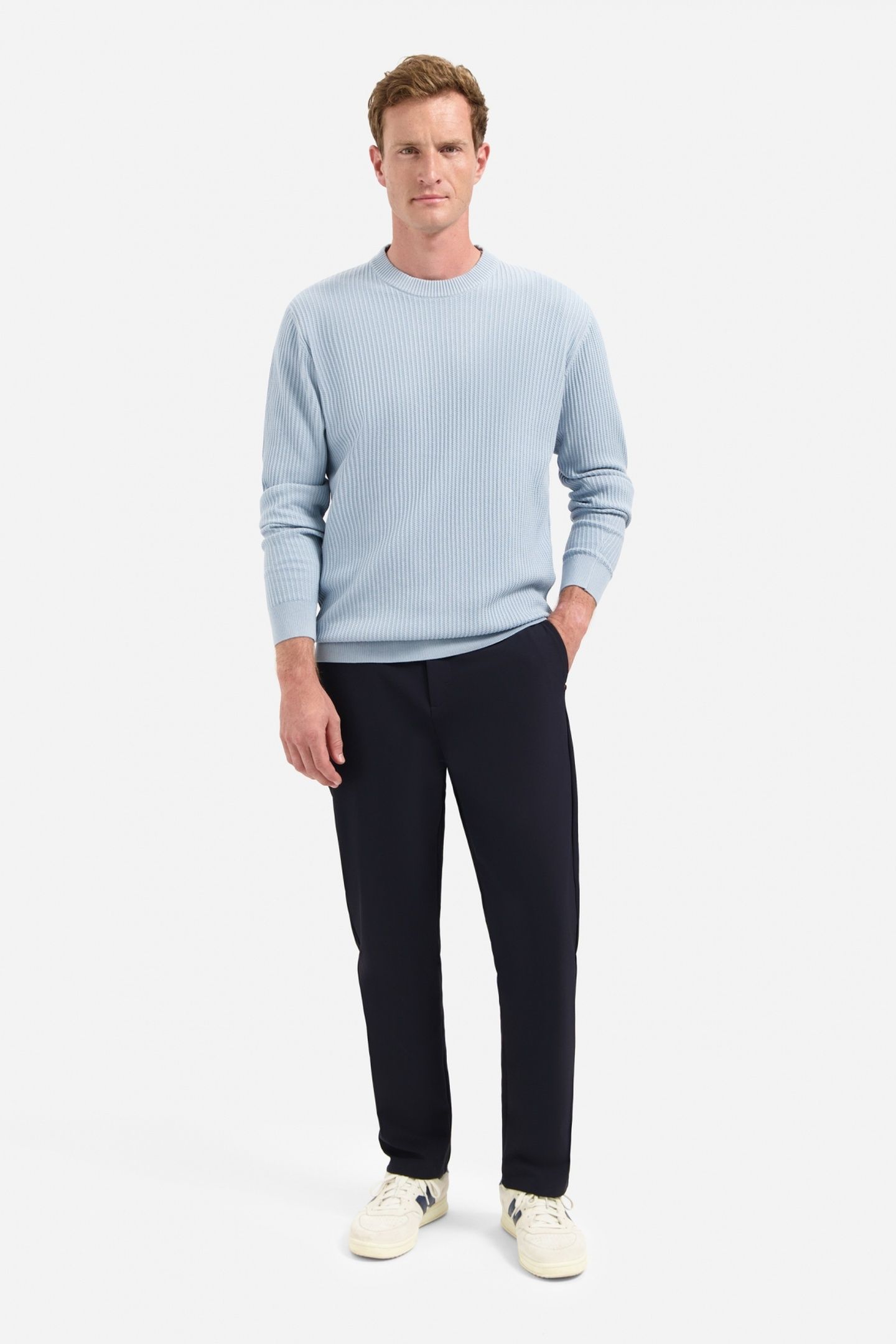 PULLOVER CREWNECK RIB DUSTY BLUE 2