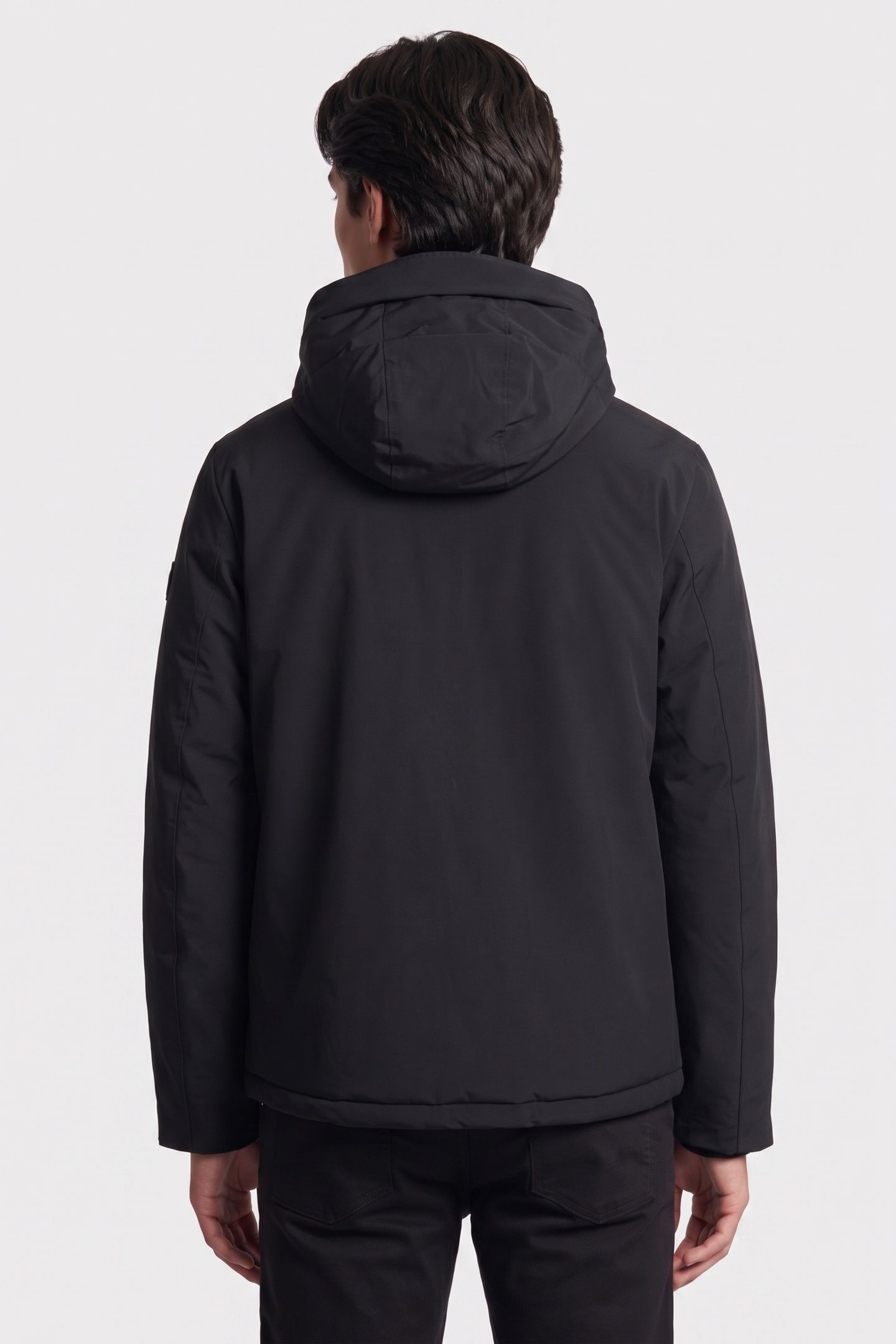 JACKET SHORT FIT HOODED PADDED BLACK 2
