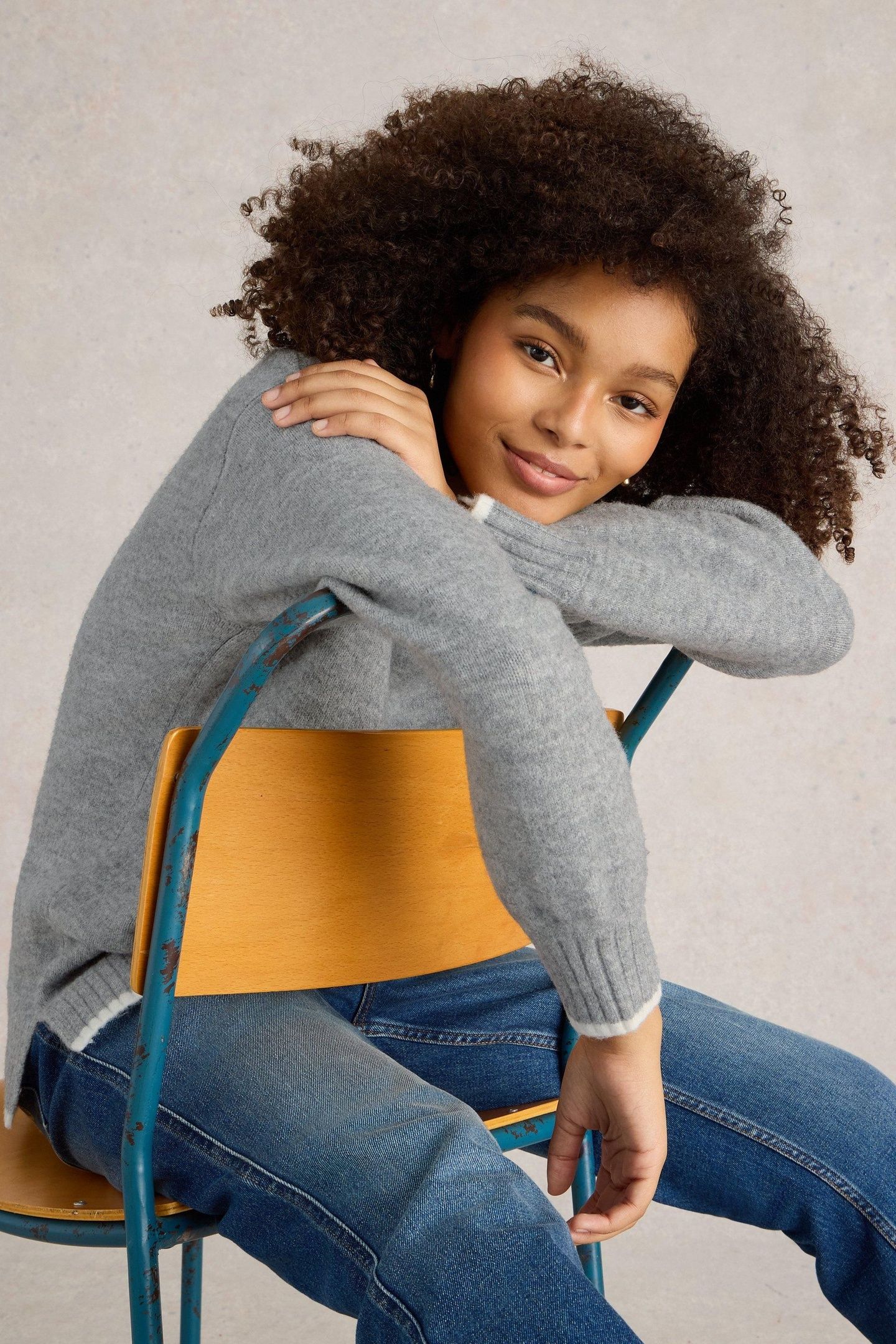 LUCY LONGLINE JUMPER LIGHT GREY 7