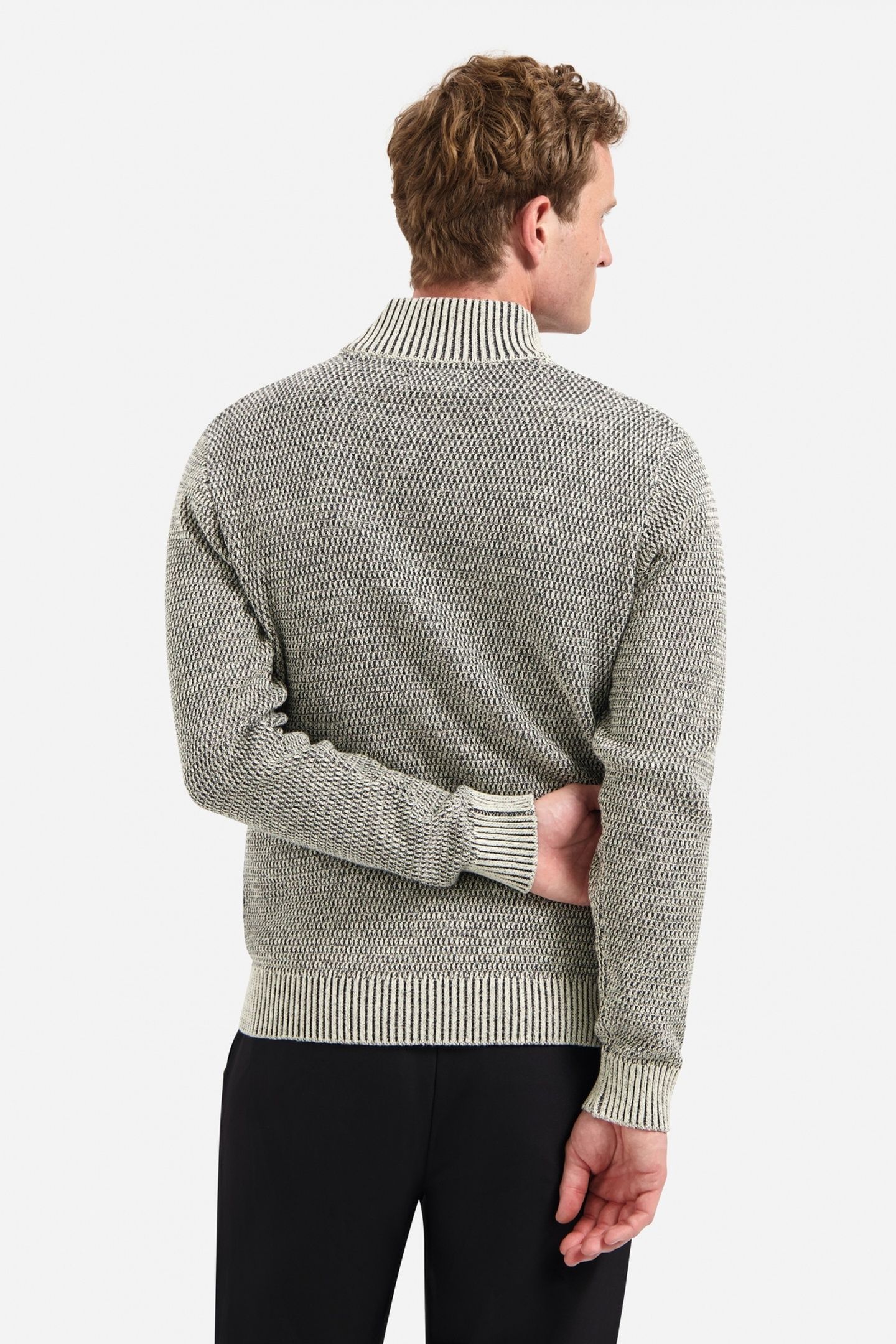 CARDIGAN 2 COLOURED MELANGE STONE 4