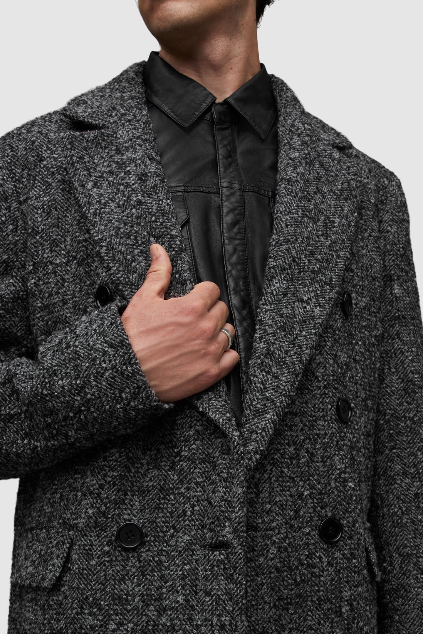 KEEGAN COAT BLACK/WHITE 10
