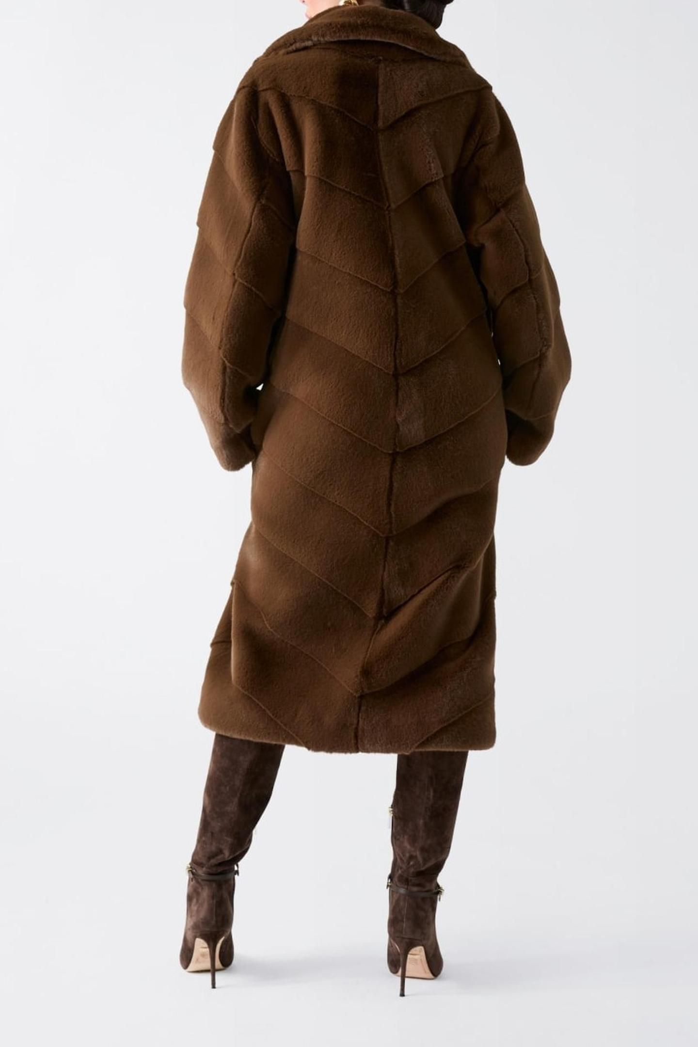 MAYA FAUX FUR LONG C CHOCOLATE BROWNIE MU 3