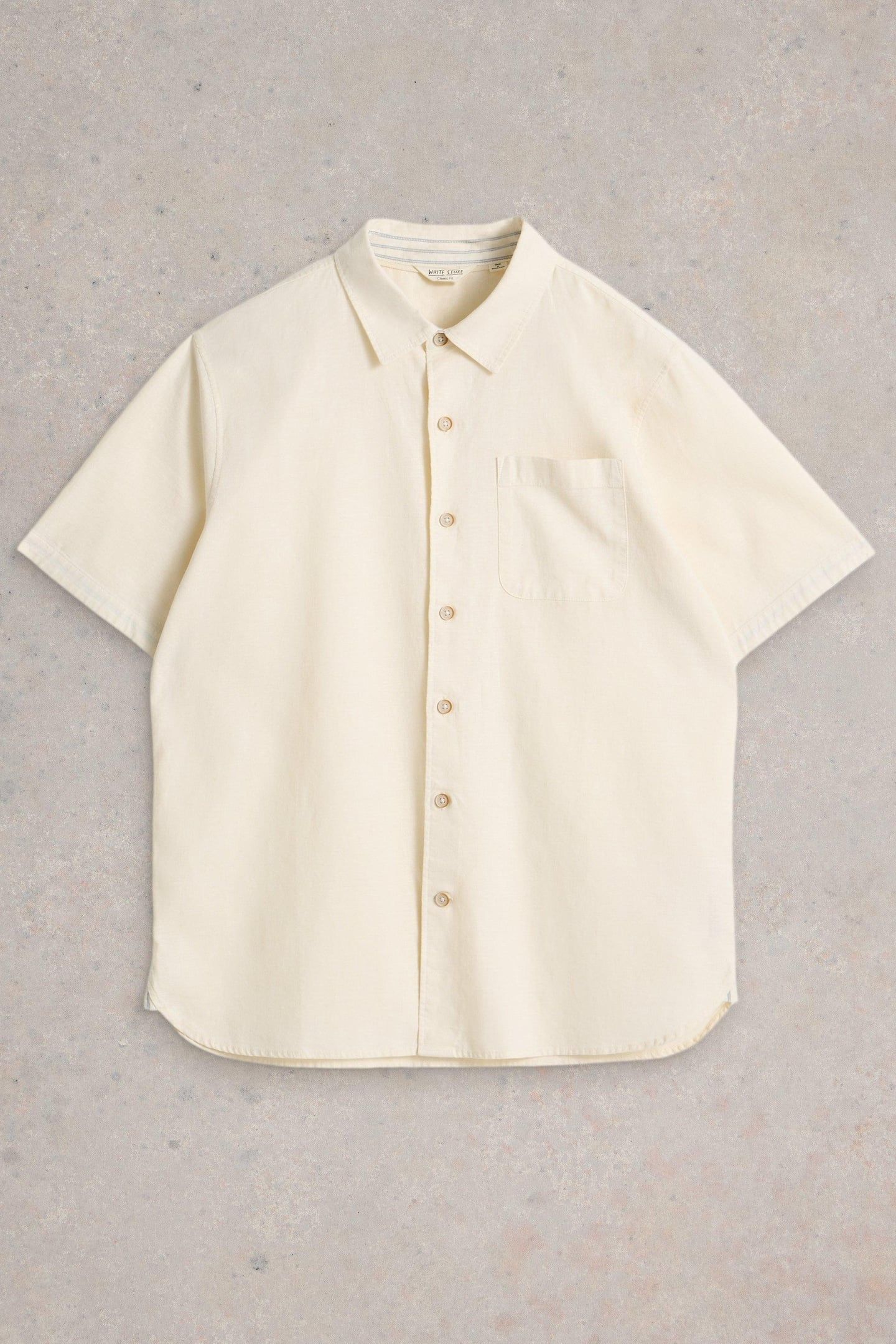 ELY LINEN COTTON SS SHIRT NATURAL WHITE 3