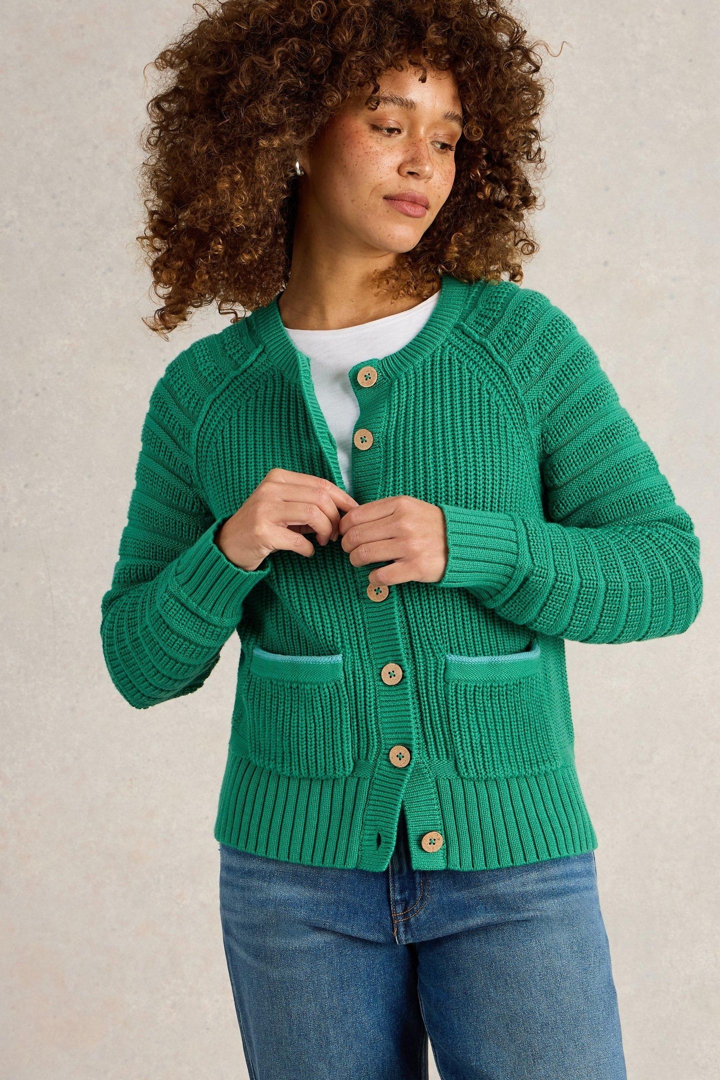 CINDY COTTON CARDI BRIGHT GREEN 1