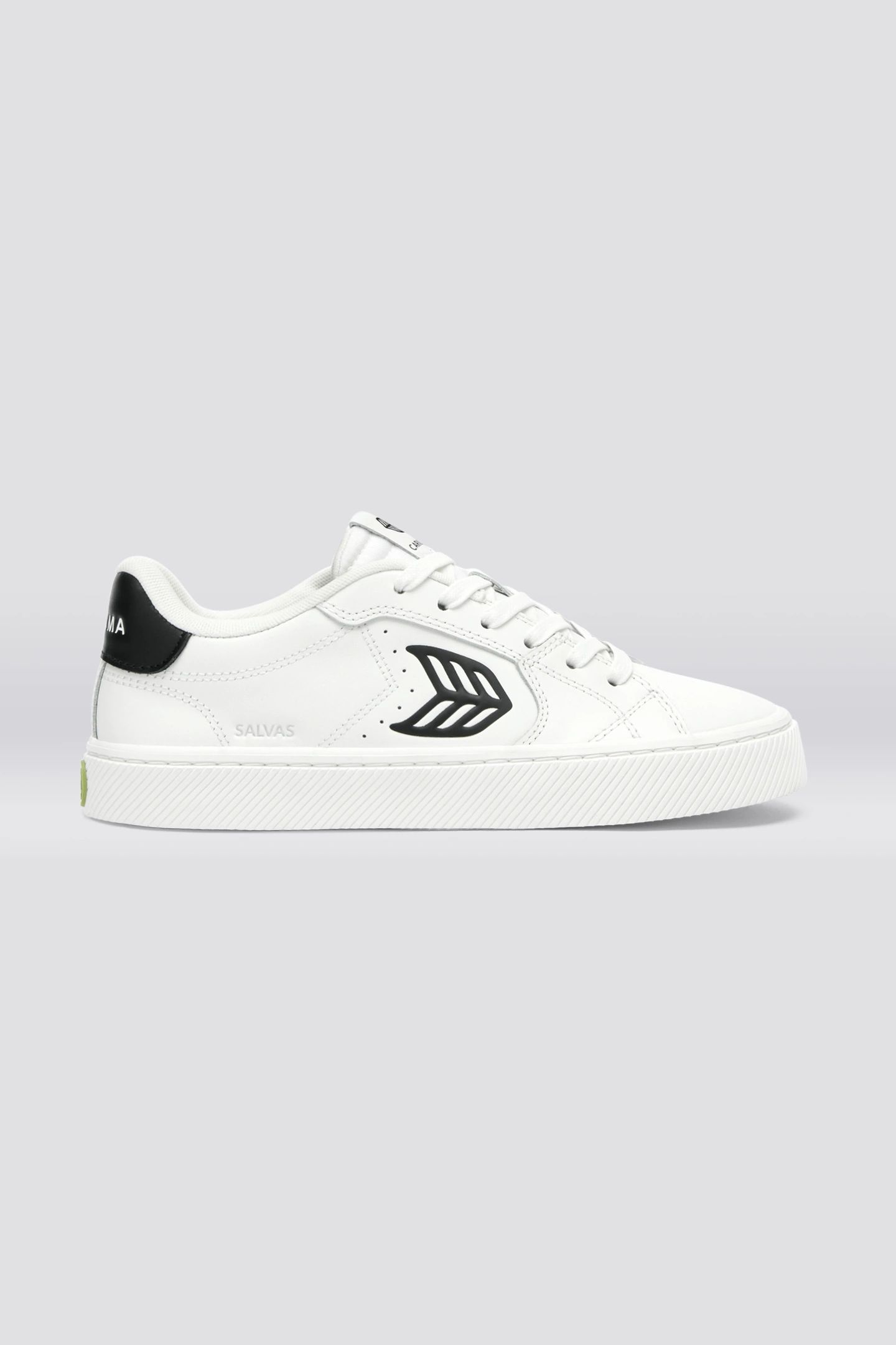 SALVAS LEATHER WHITE BLACK LOGO 1