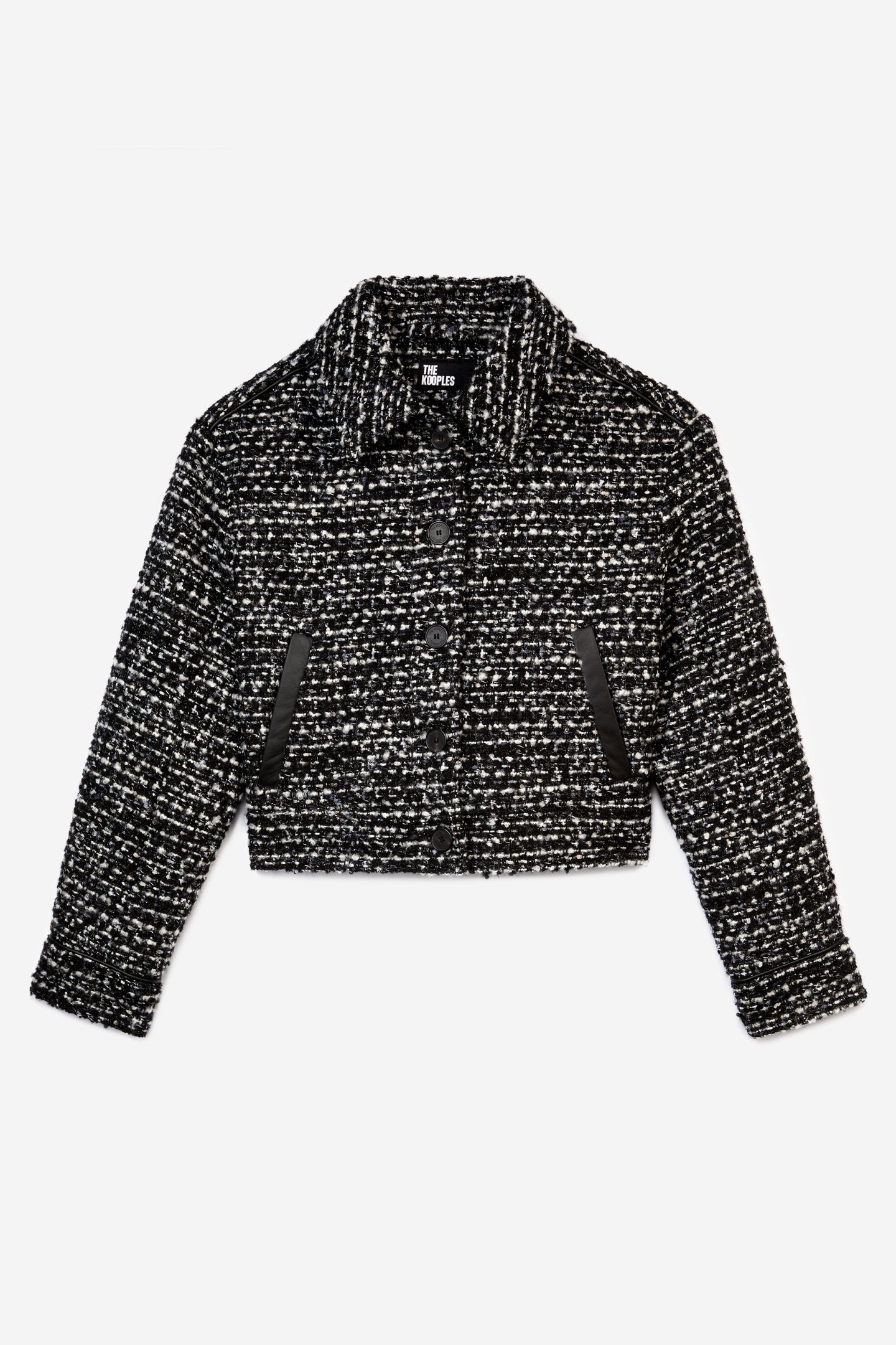 SHORT, LOOSE-FITTING JACKET BLACK WHITE 5