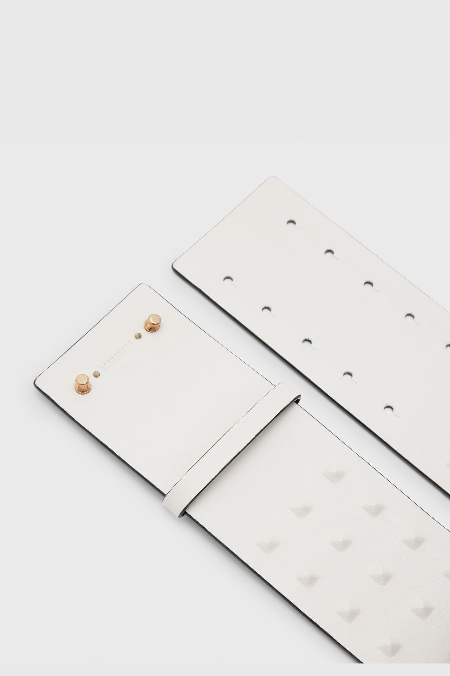 LARA STUD WAIST BELT WHITE/WARM BRASS 3