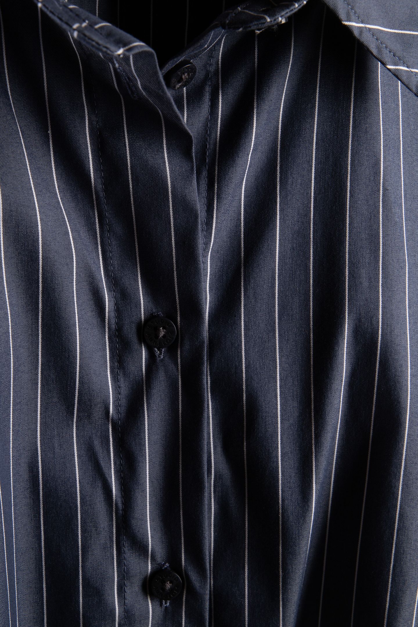 BLOUSE PINSTRIPE DRESS WITH BUTTONS BLUE/WHITE 4