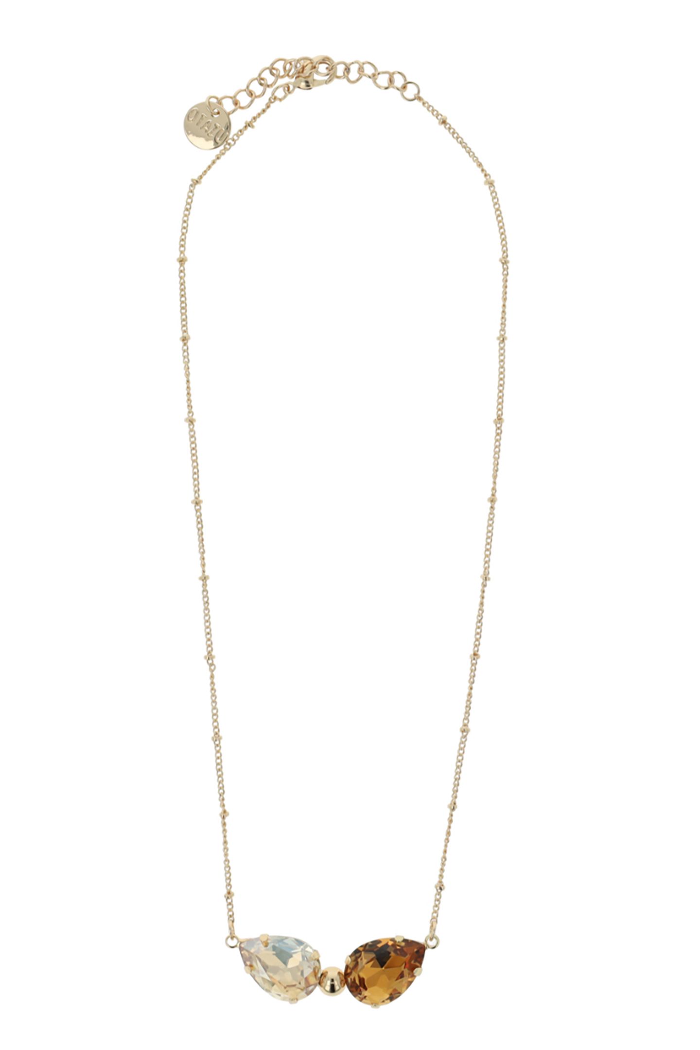 CLASSIC DROP NECKLACE TOPAZ GOLD, BROWN 1