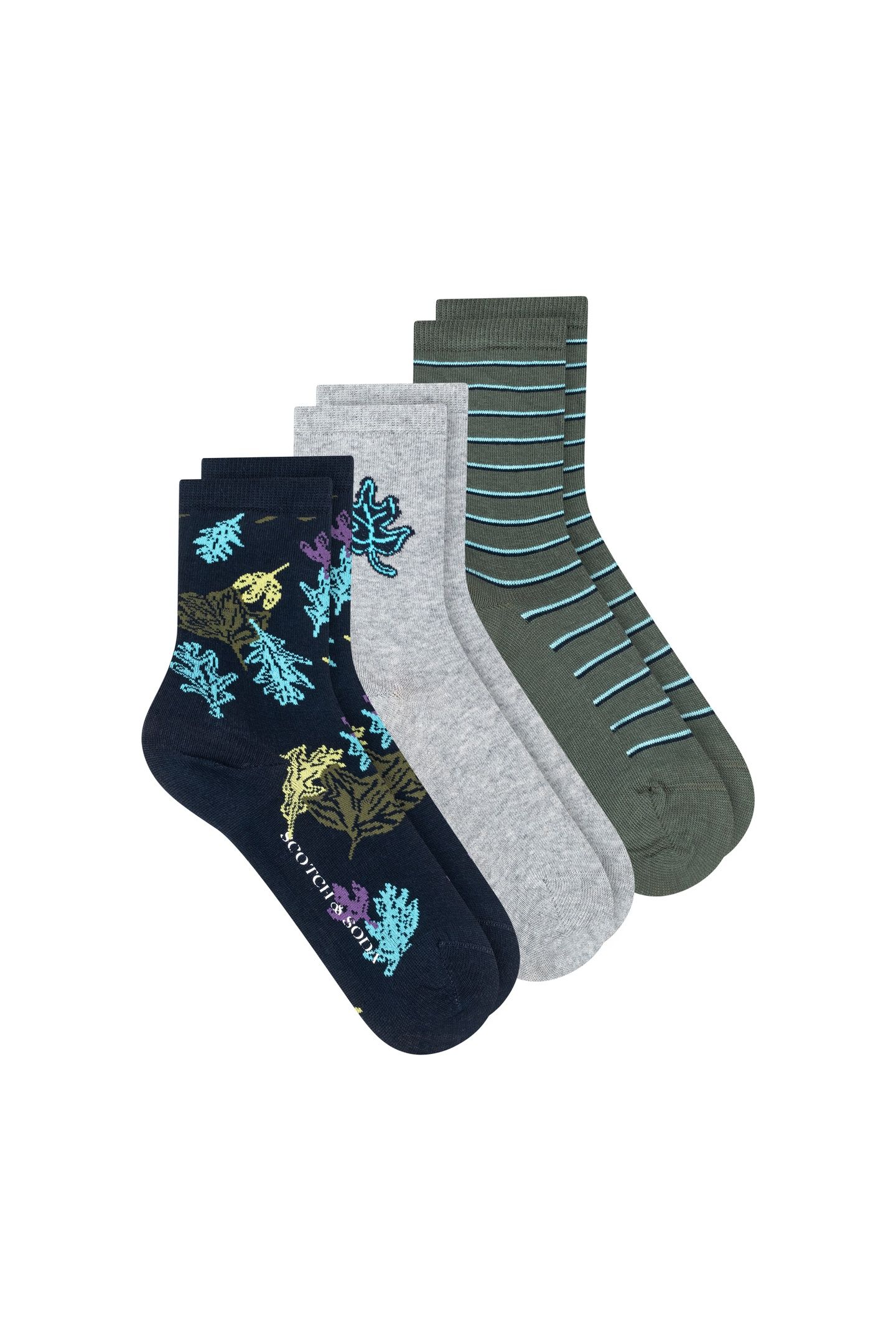 BOYS 3PK BOYS NON TERRY CREW NAVY 3