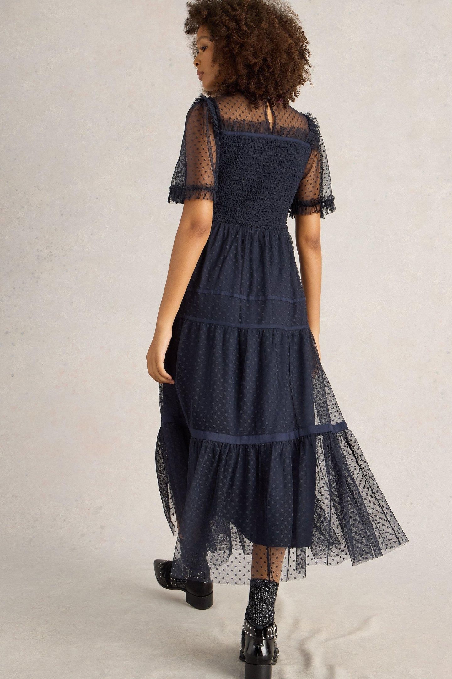 NOVA TULLE DRESS NAVY MULTI 3