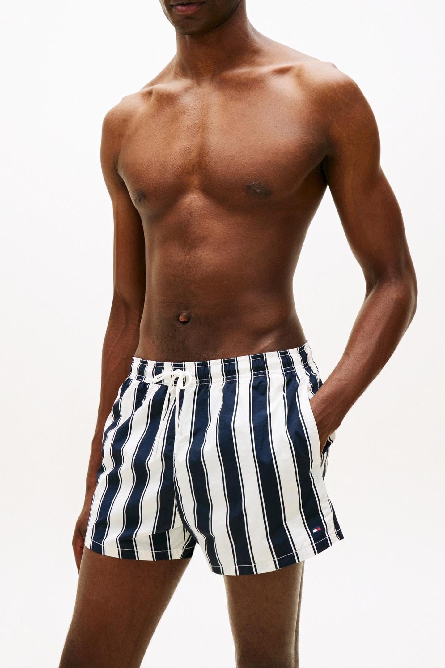 SHORT DRAWSTRING PRINT SWIM TRUNK SUMMER STRIPE DESERT SKY 1