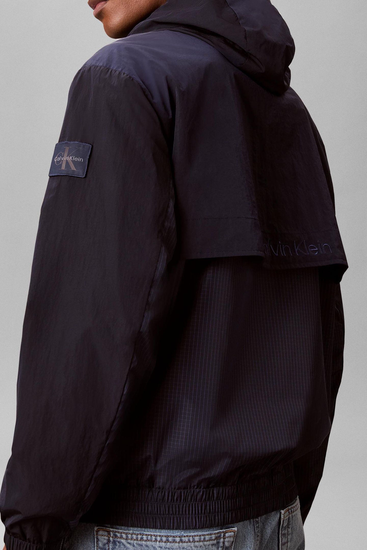 LONG SLEEVE LIGHTWEIGHT NYLON MIXED JACKET DARK SAPPHIRE 6