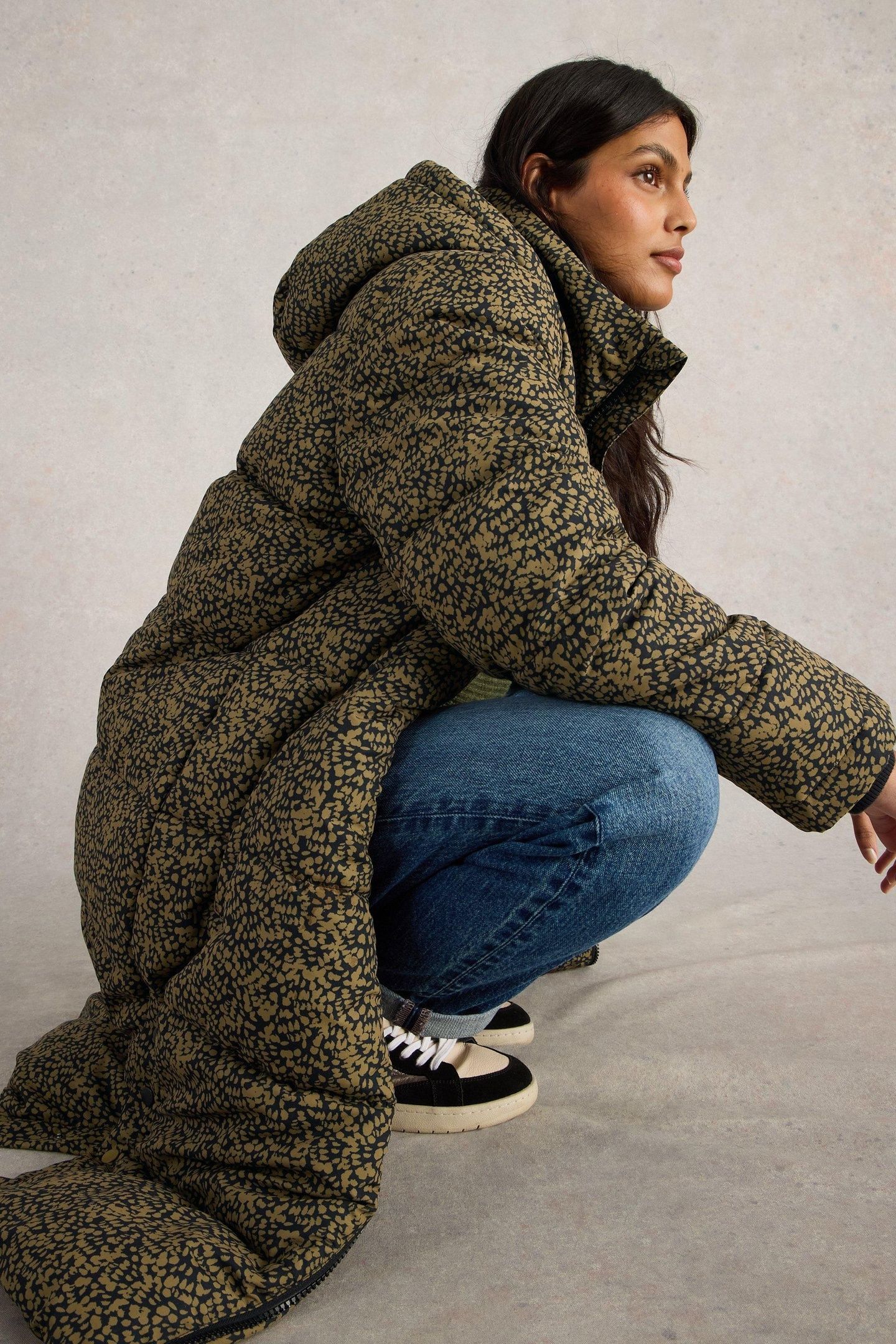 ELYSE QUILTED COAT BLACK PRINT 7