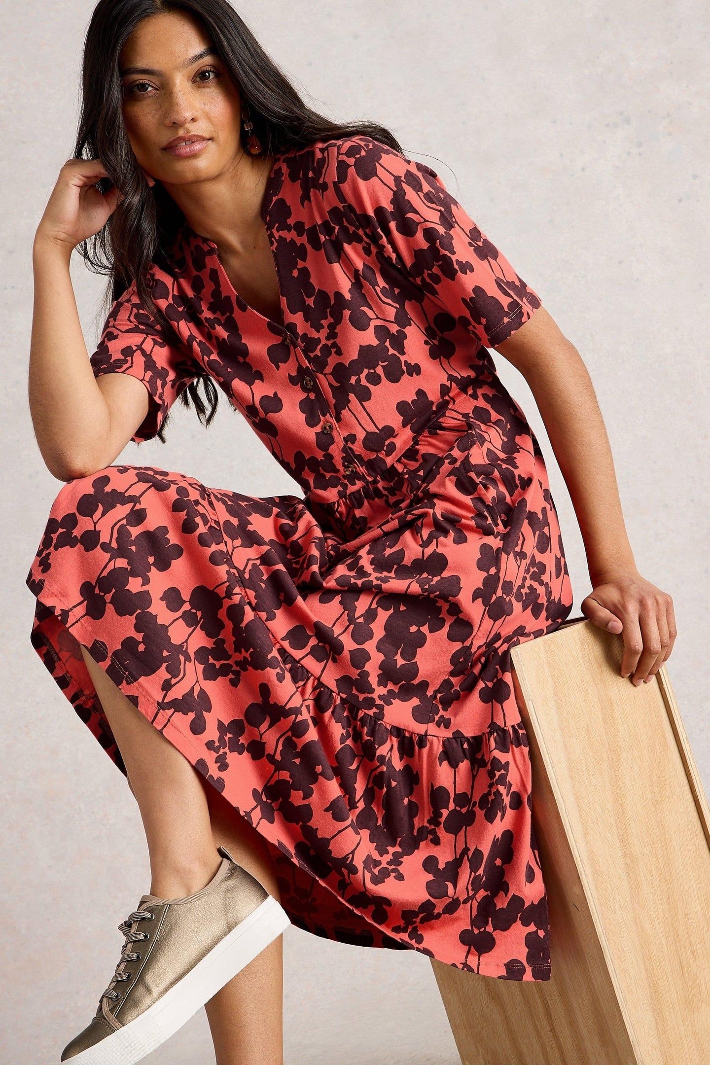NAYA JERSEY DRESS PINK PRINT 8
