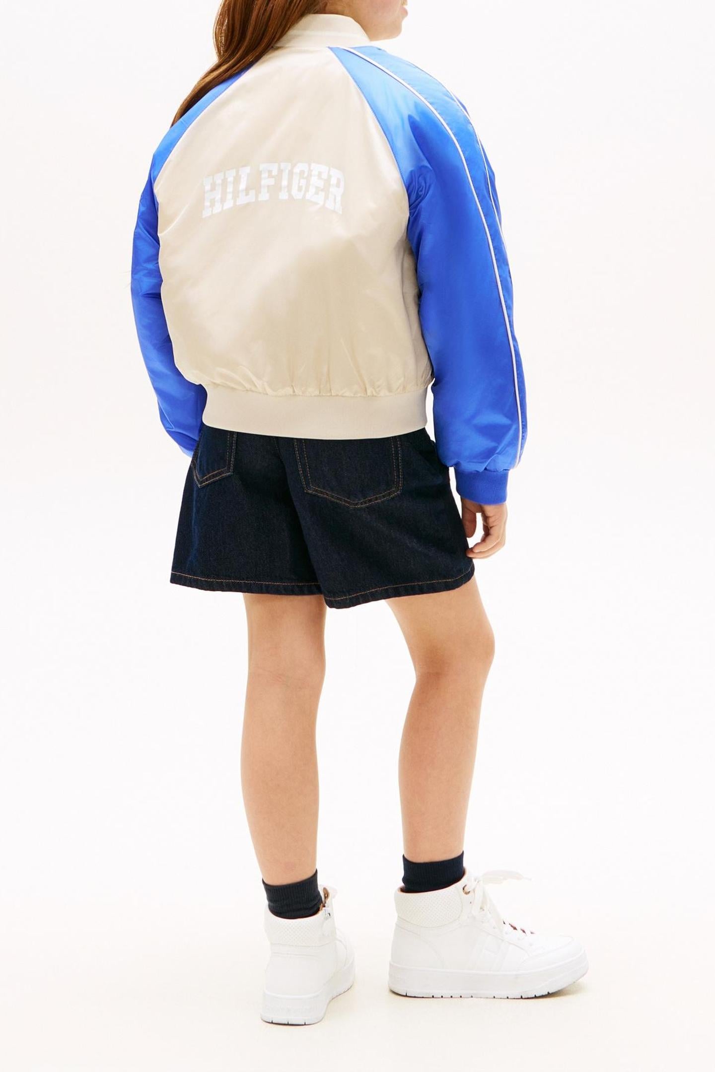 GIRLS BOMBER VARISTY CLASSIC BEIGE/EMPIRE BLUE 2