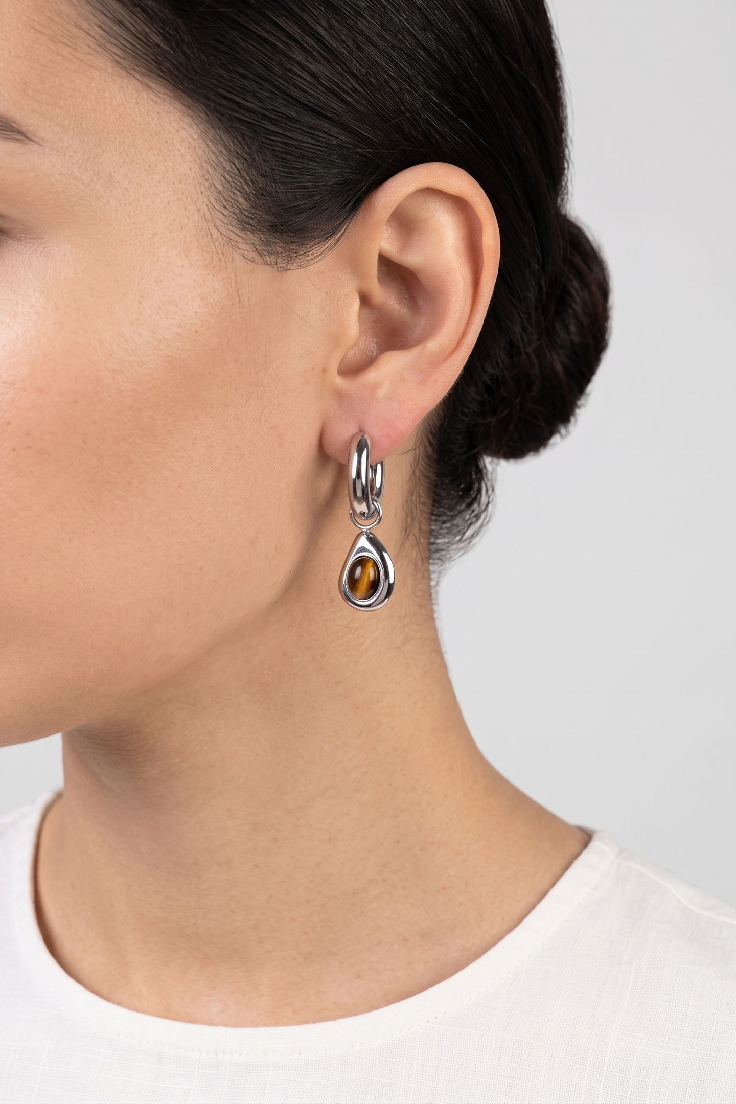 TIGER'S EYE OHRRINGE SILVER 1