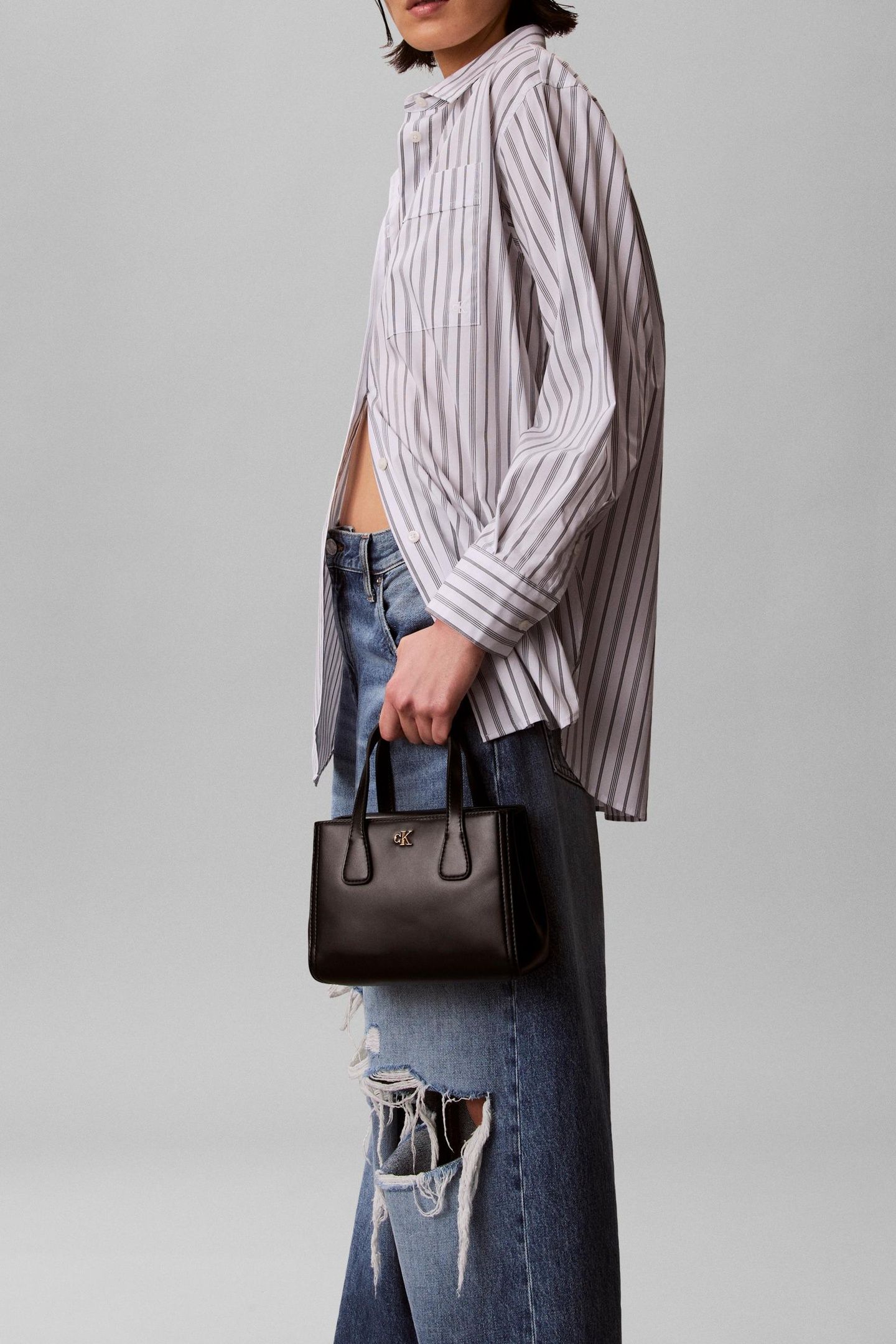 CK MINI TOTE CROSSBODY BAG BLACK 1