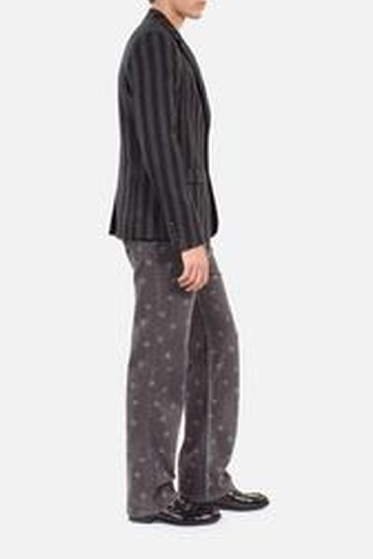 STRAIGHT-CUT JACKET WITH 3 BUTTONS & 3 POCKETS BLACK GREY 7