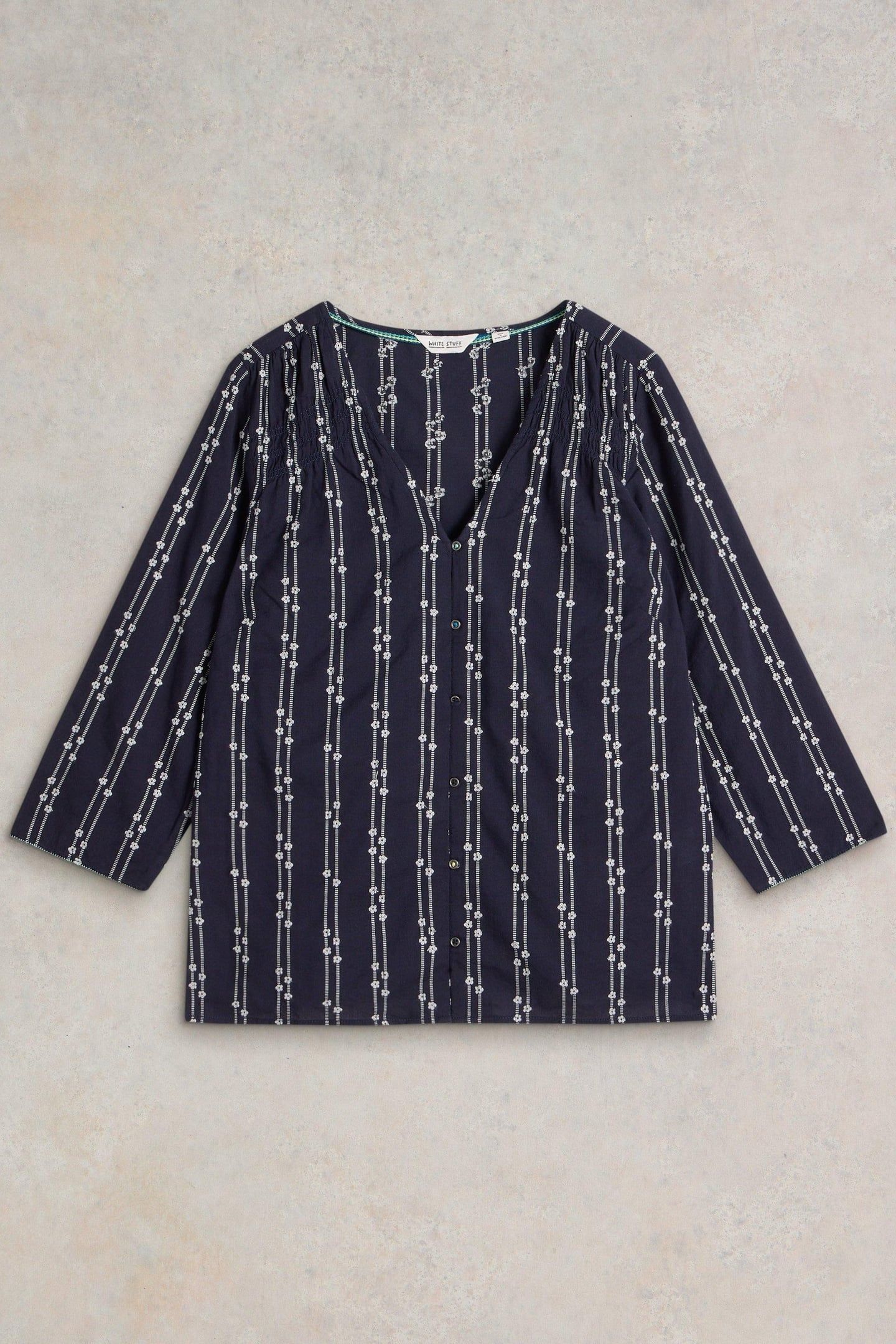 RAE ORGANIC COTTON TOP NAVY MULTI 4