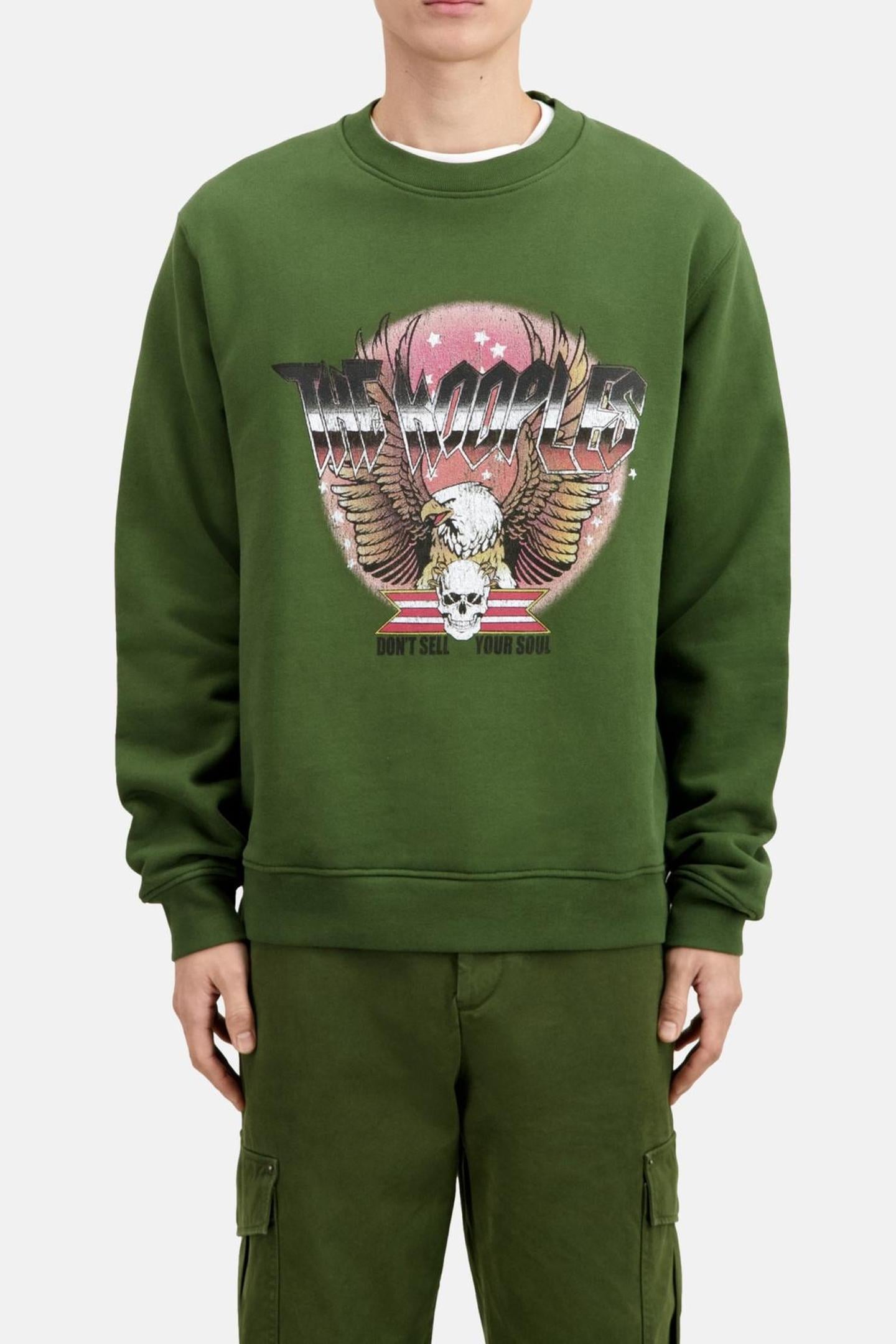 SWEATSHIRT WITH EAGLE PRINT USED KAKI 1