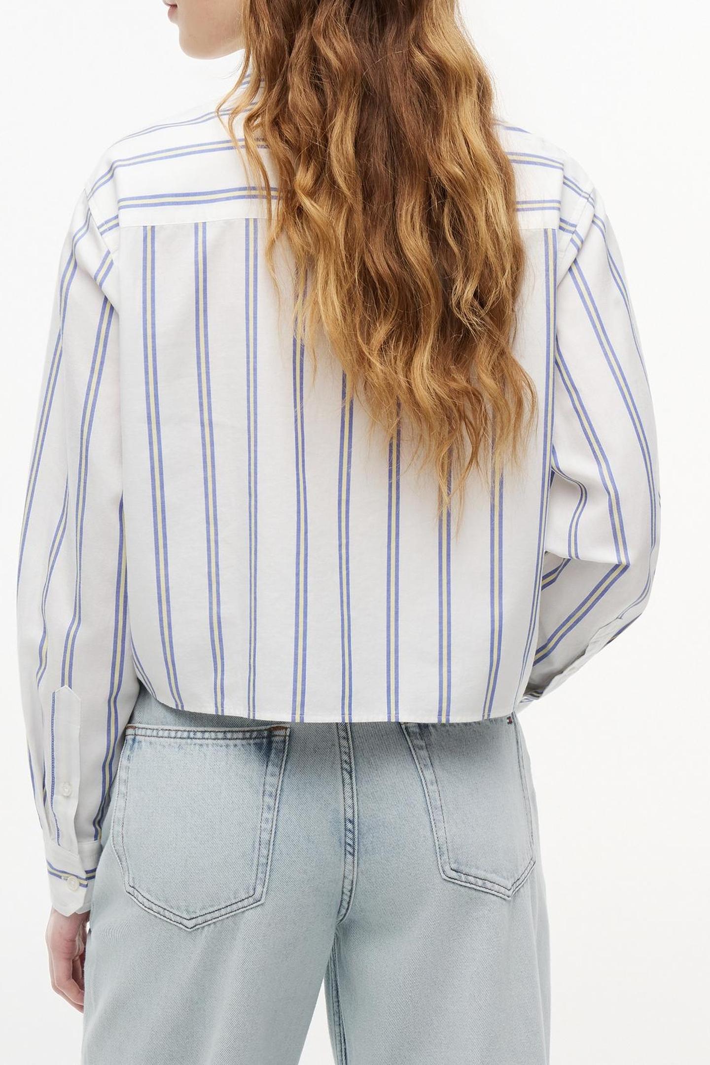 RELAXED CROP SHIRT ECRU/MULTI STRIPE 2