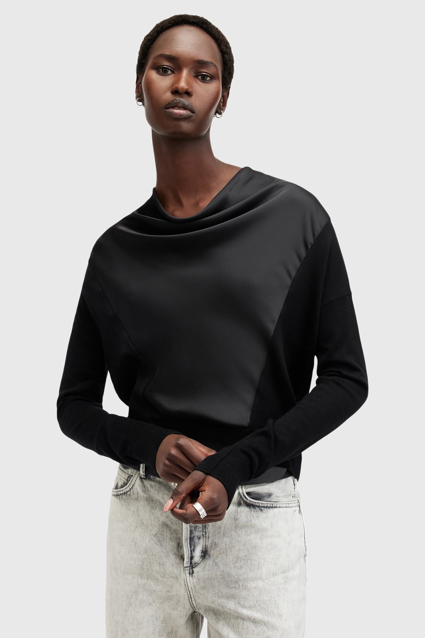 MYRA COWL JUMPER BLACK 1